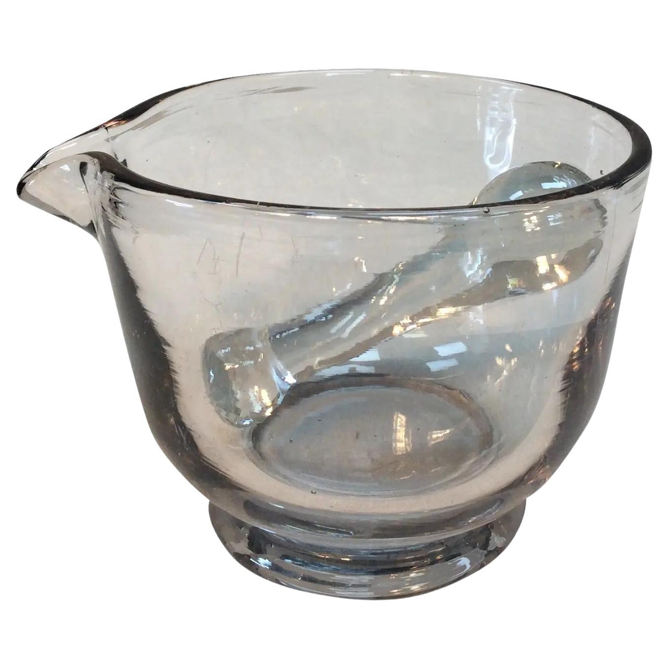 Late 19th Century French Blown Glass Mortar and Pestle