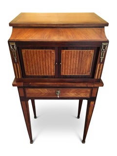 Bonheur De Jour with Parquetry Rosewood Inlay Late 19th Century French