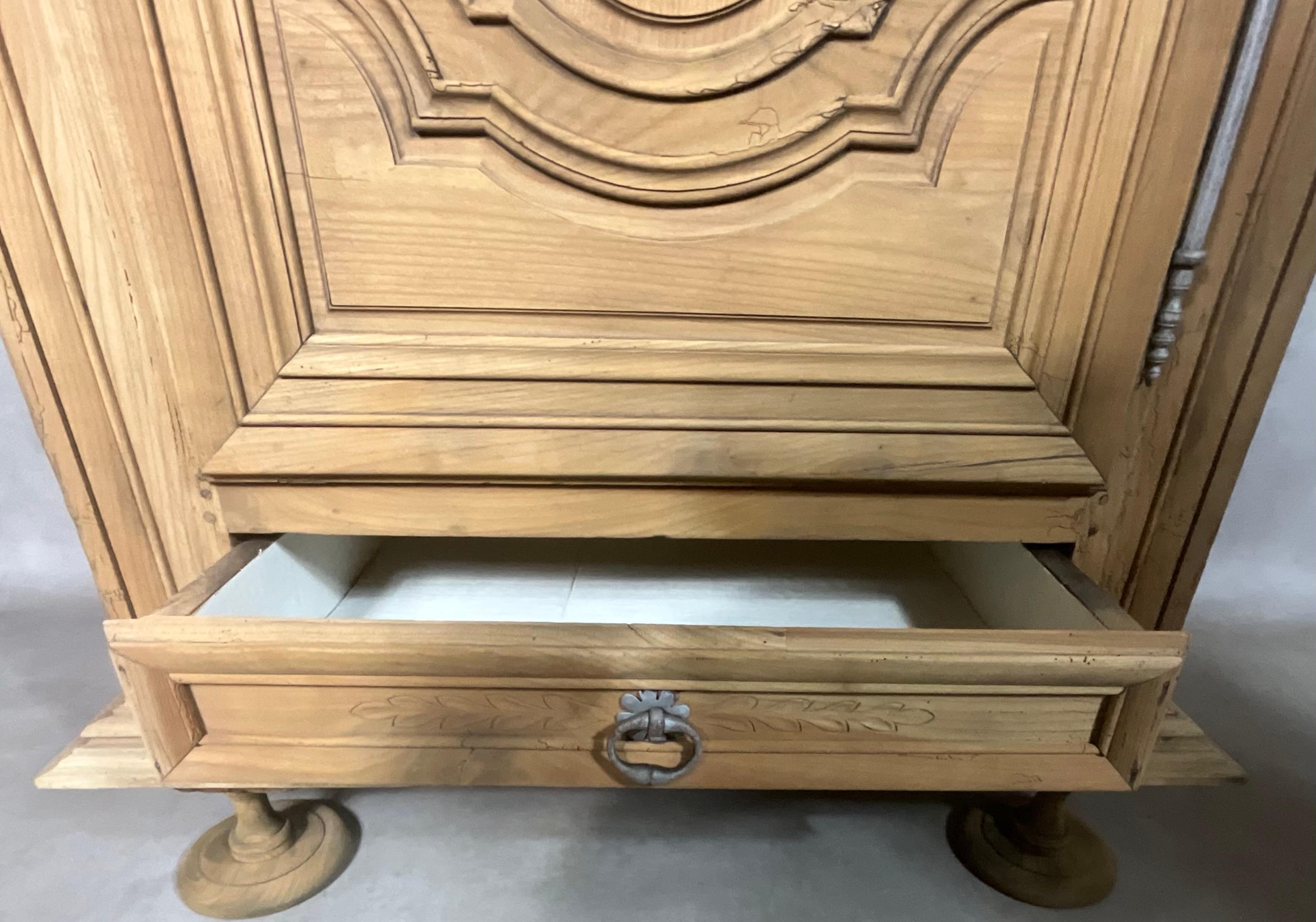 Hand-Crafted French Bonnetiere cherry storage cabinet For Sale