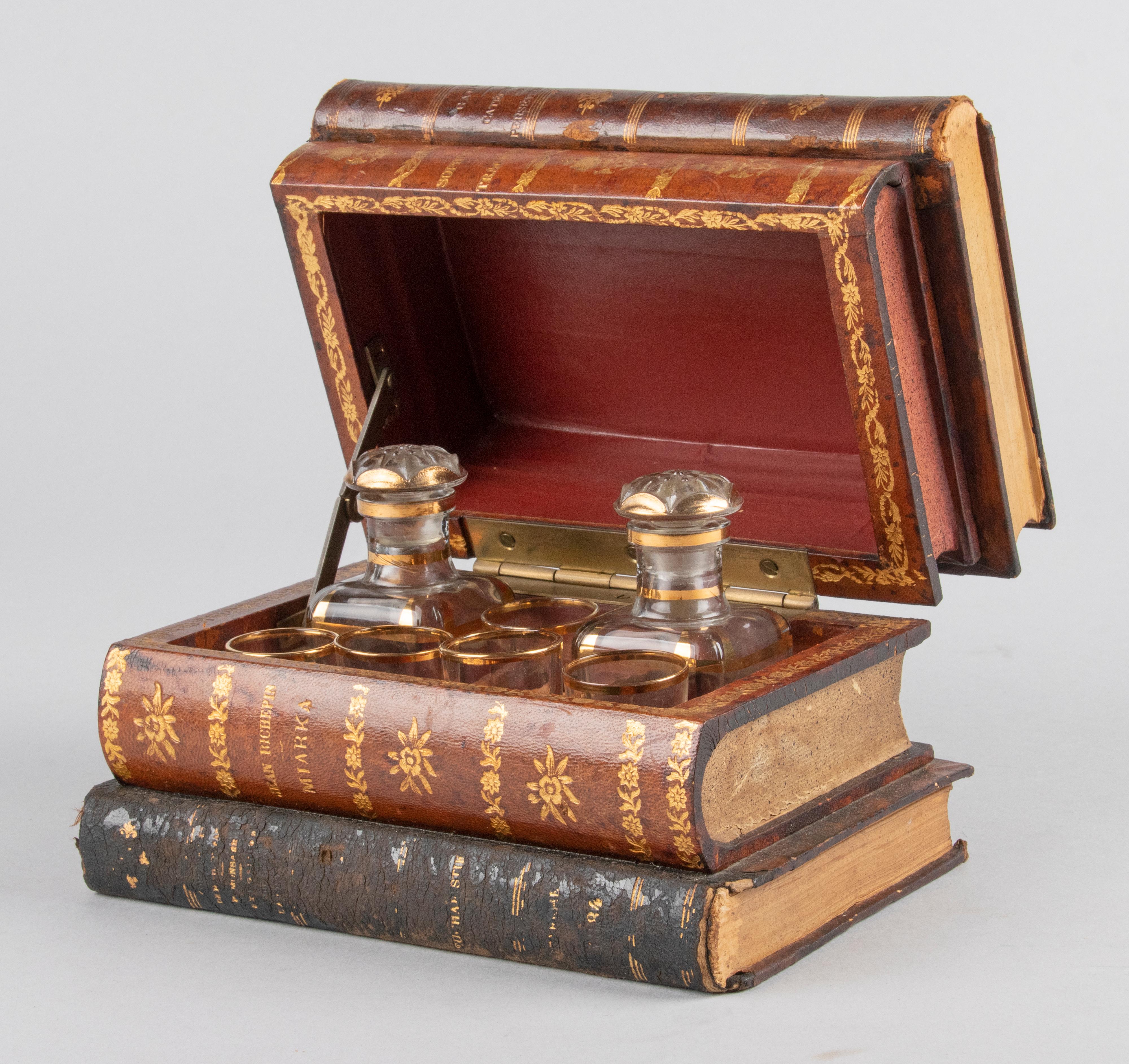Hand-Crafted Late 19th Century French Book Shaped Liquor Cabinet 