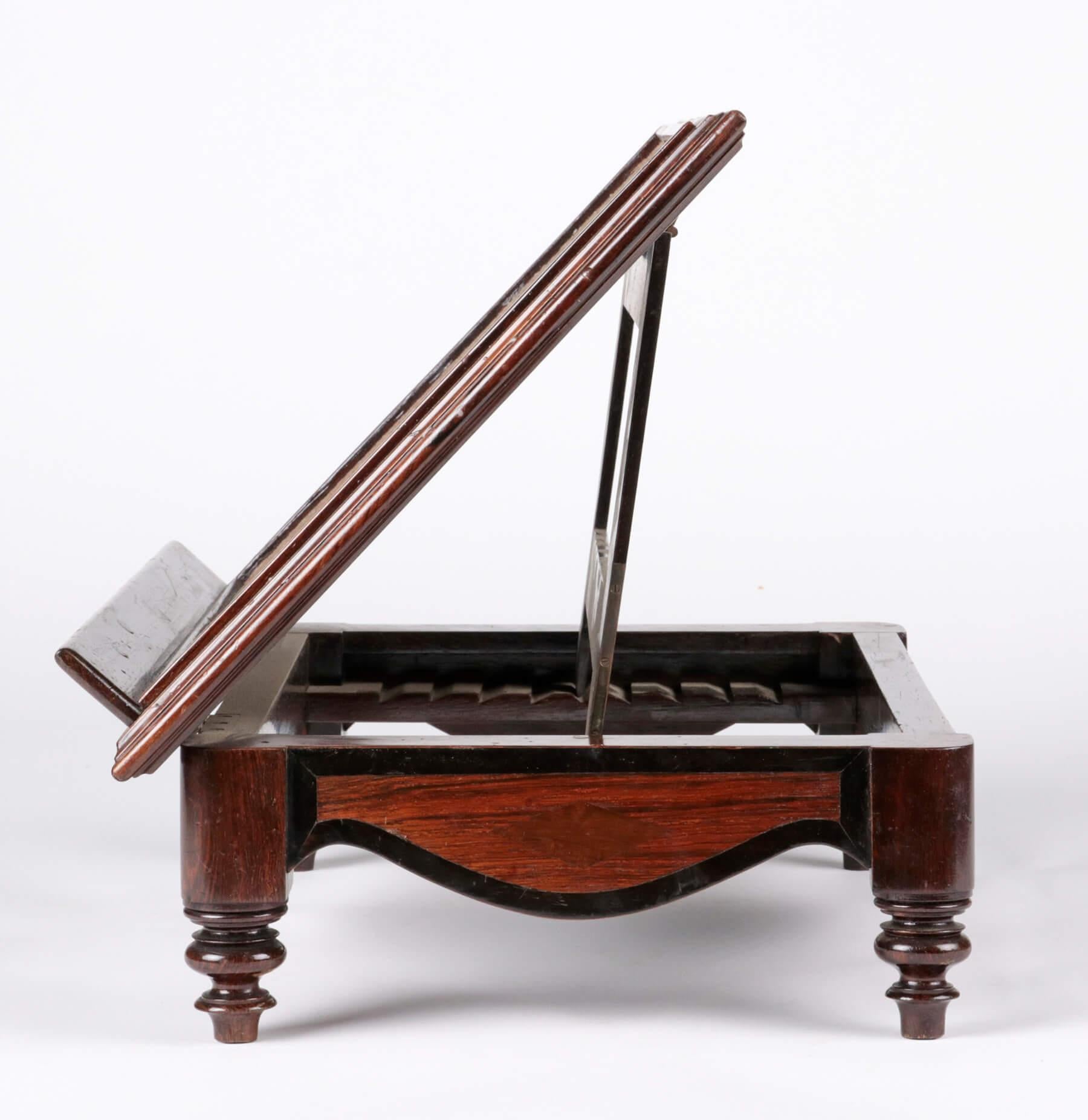 Biedermeier Late 19th Century French Book Stand Rack Made of Rosewood