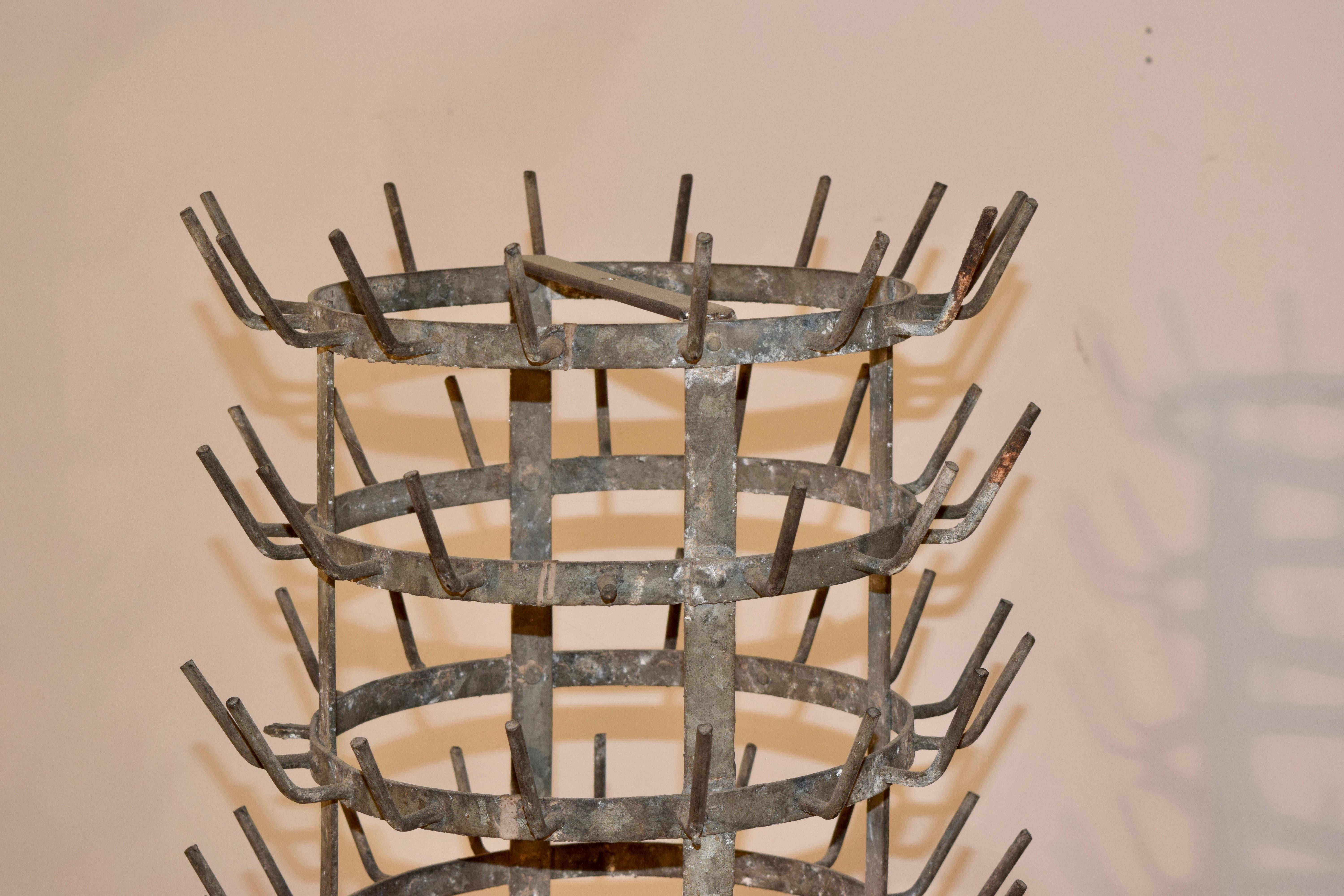 Industrial Late 19th Century French Bottle Drying Rack