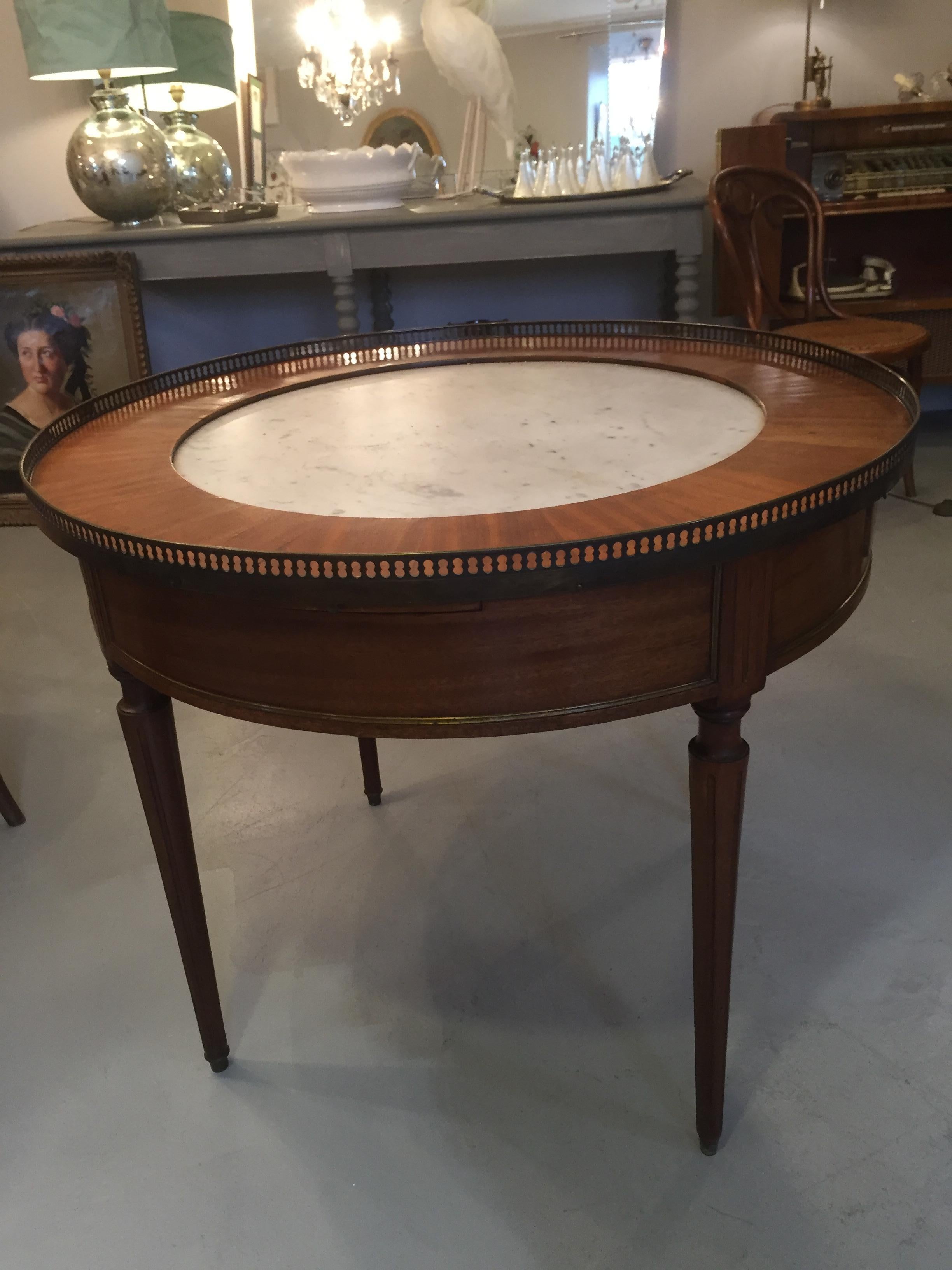 Late 19th Century French Bouillotte Table with Marble Top, 1920 1