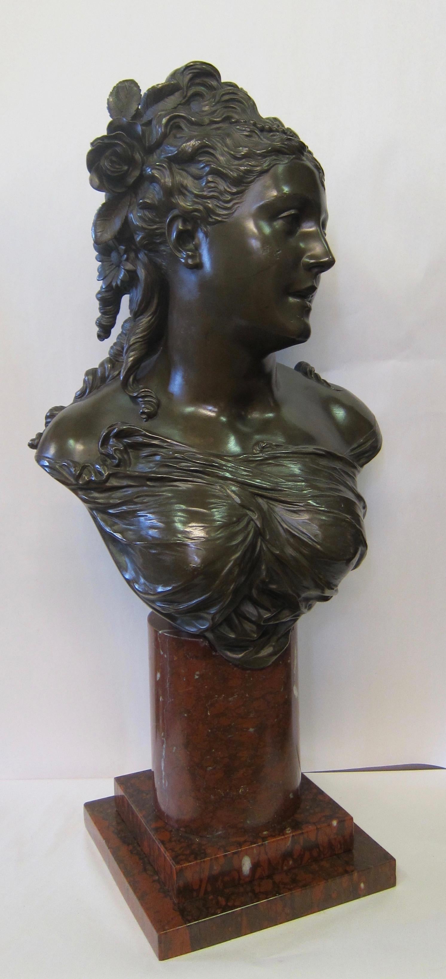 Buste en bronze français de la fin du XIXe siècle par Pierre-Louis Detrier en vente 3