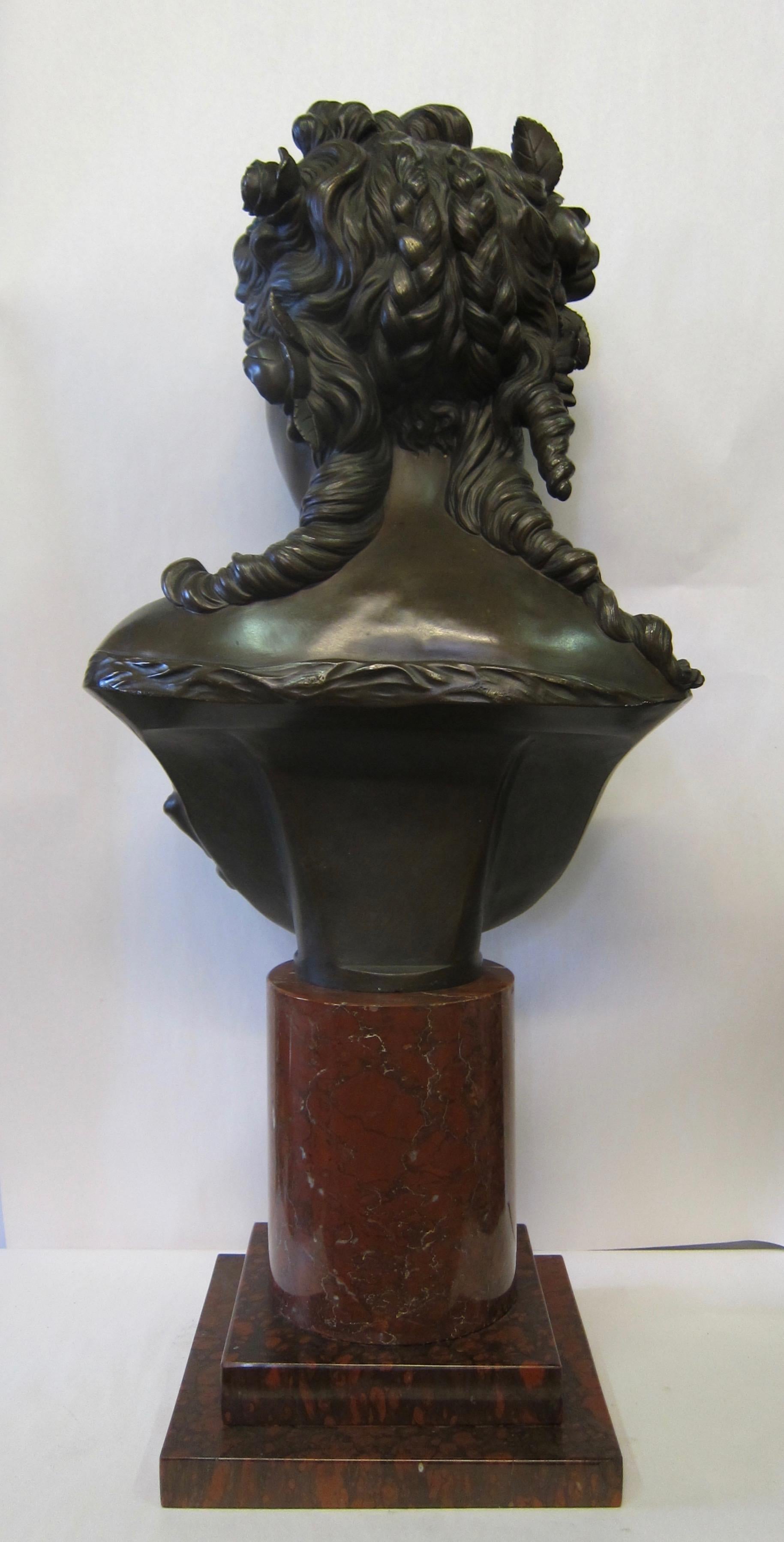 Buste en bronze français de la fin du XIXe siècle par Pierre-Louis Detrier Bon état - En vente à Bronx, NY