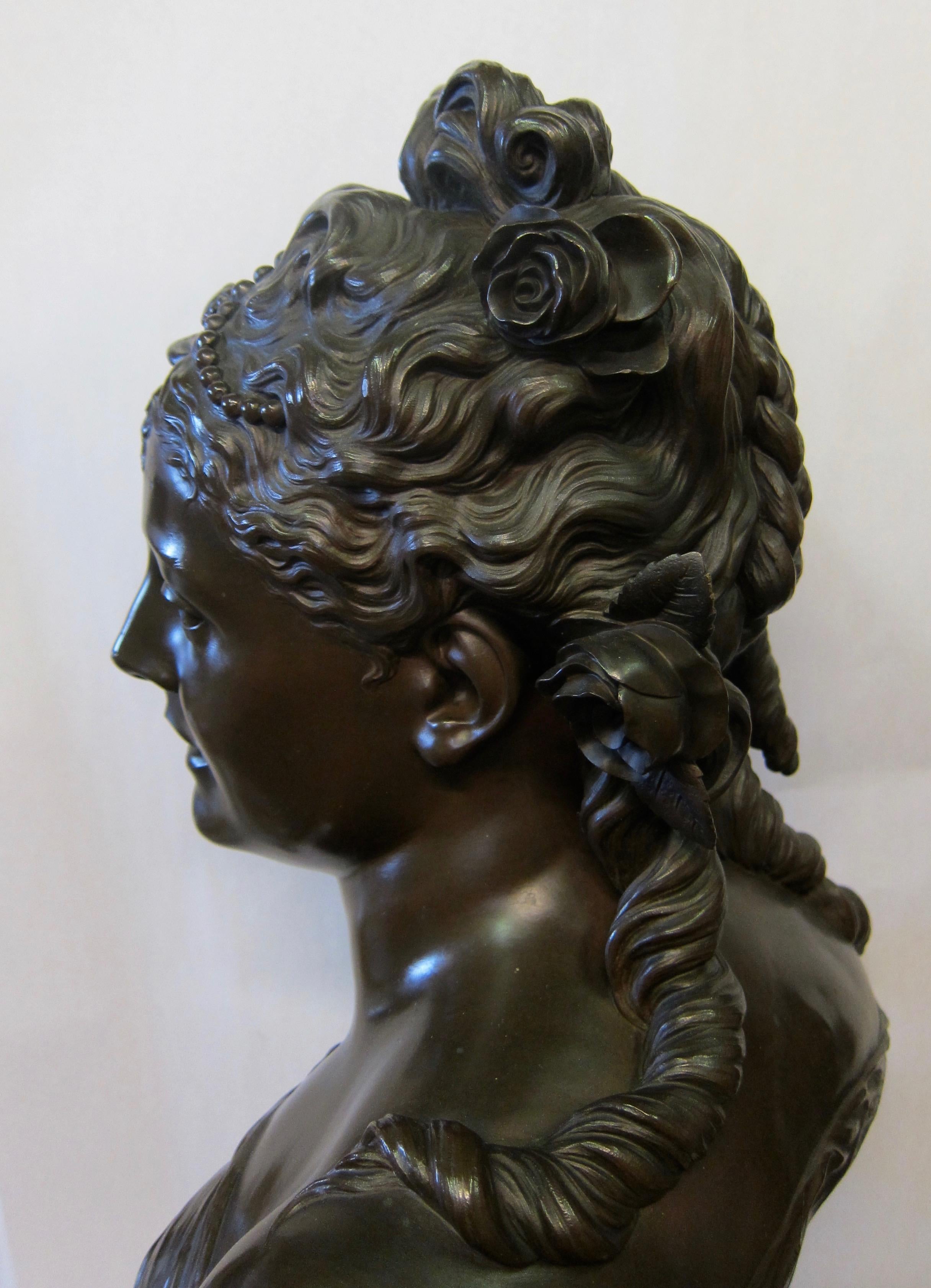 Late 19th Century French Bronze Bust by Pierre Louis Detrier For Sale 2