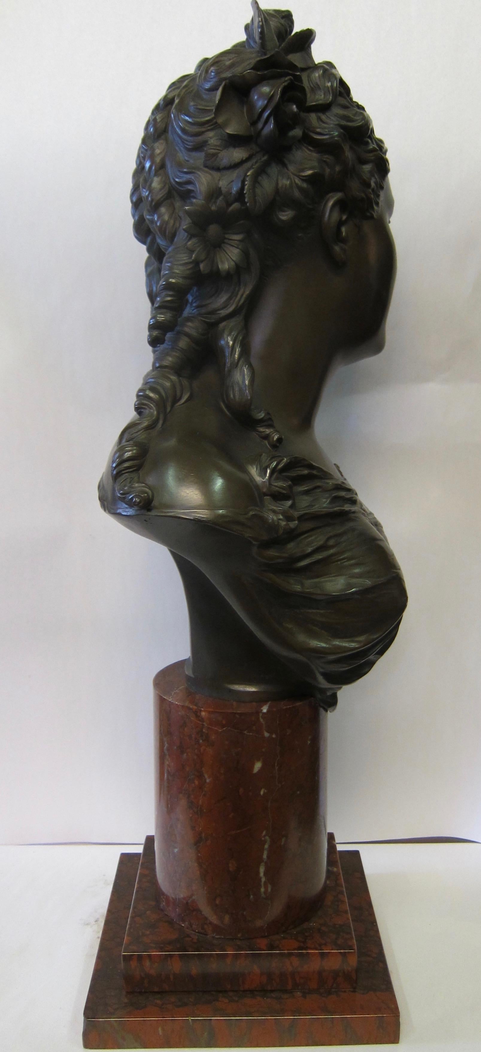 Buste en bronze français de la fin du XIXe siècle par Pierre-Louis Detrier en vente 2