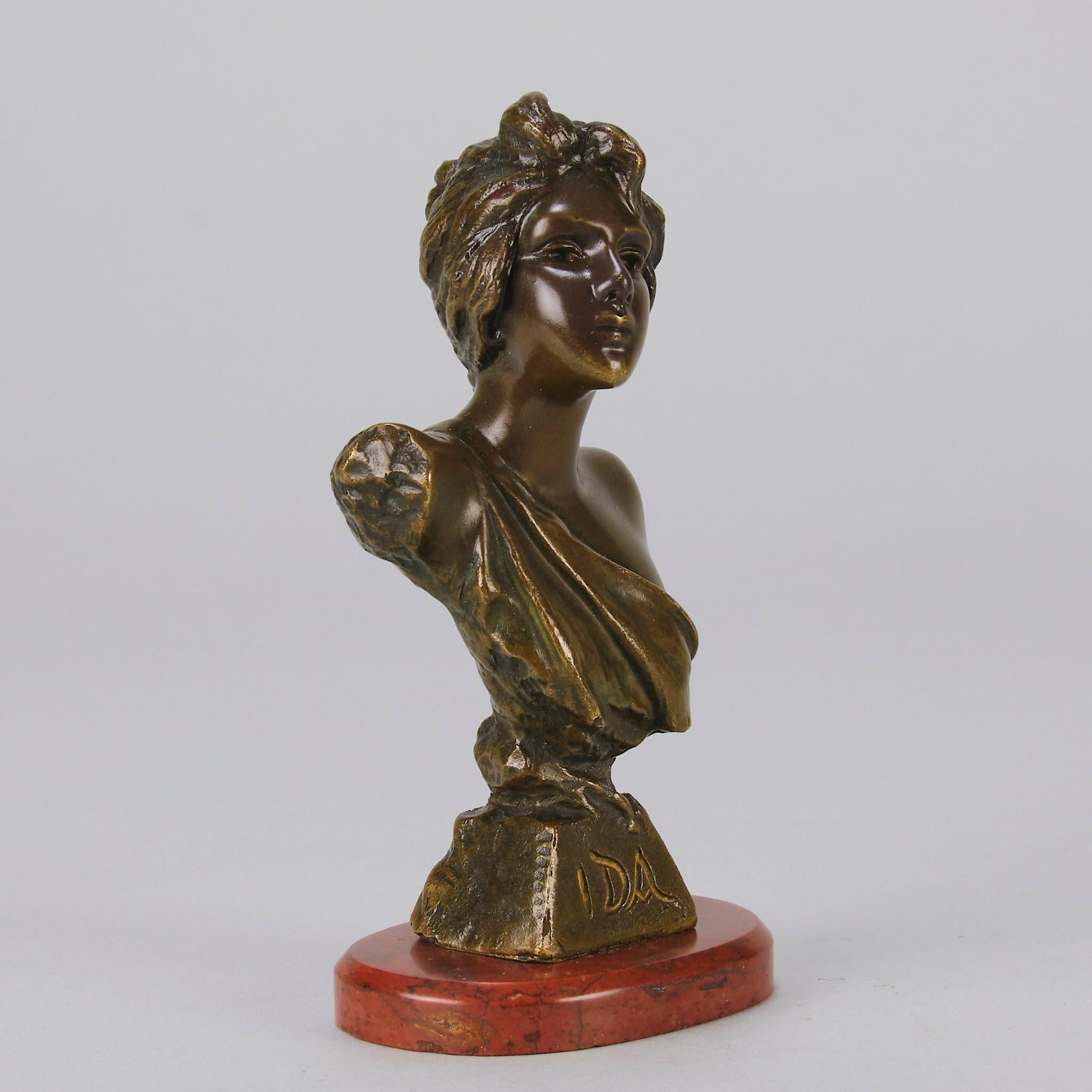 Cast Late 19th Century French Bronze Bust entitled 