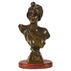 Late 19th Century French Bronze Bust entitled "Ida" by Emmanuel Villanis