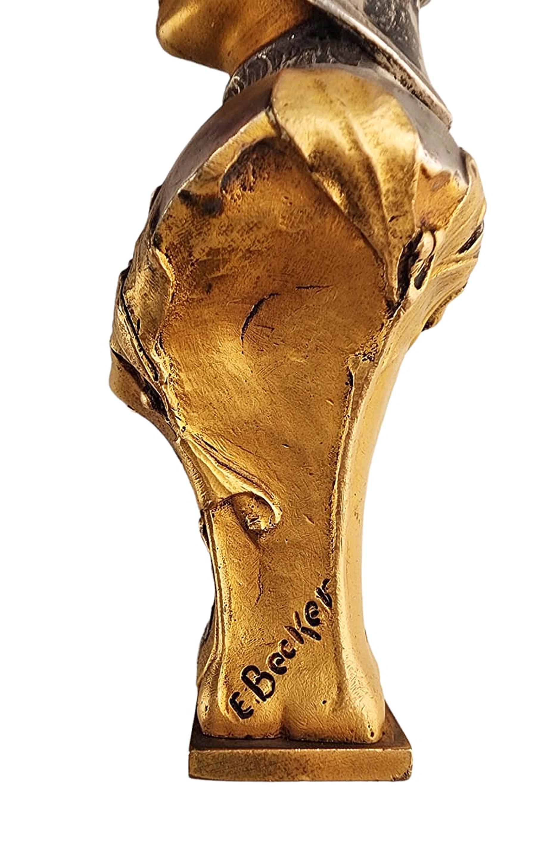 Metallo Sigillo in bronzo della fine del XIX secolo di Jeanne d'Arc in armatura di E. Becker in vendita