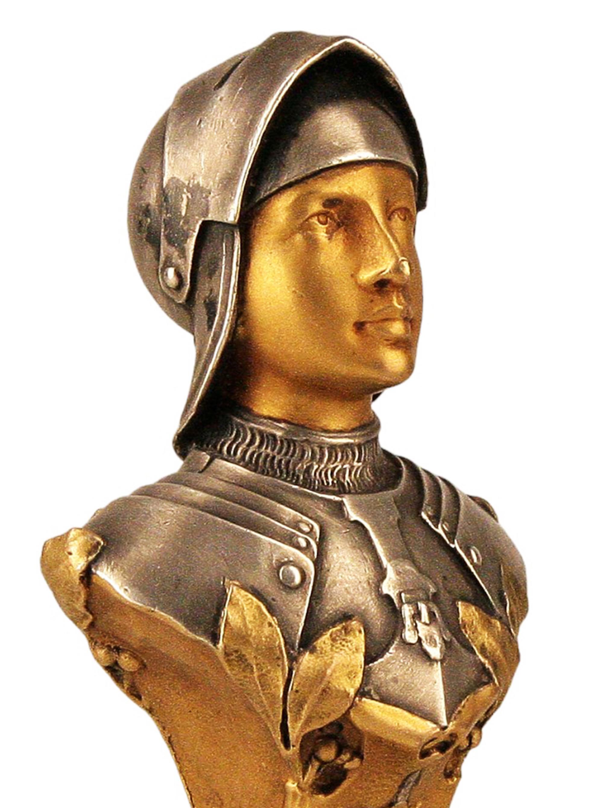 Sigillo in bronzo della fine del XIX secolo di Jeanne d'Arc in armatura di E. Becker in vendita 1