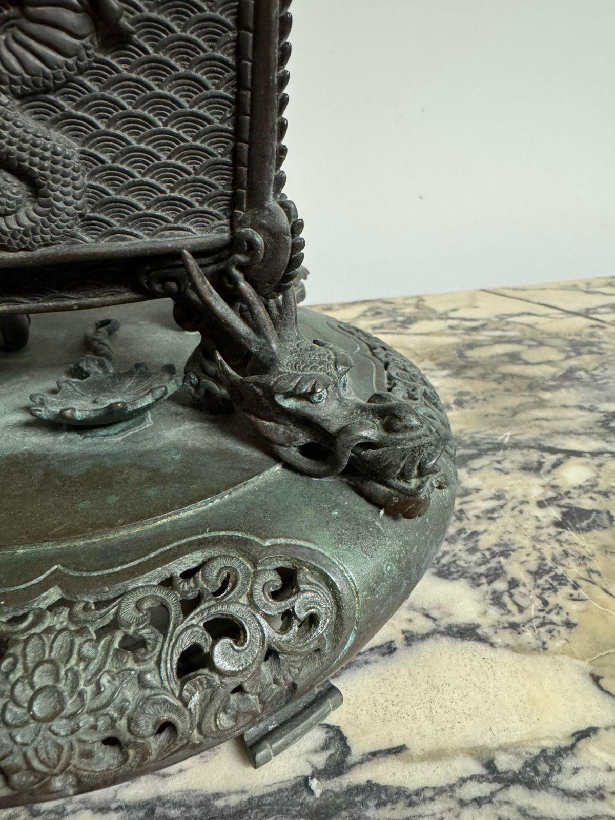 Late 19th Century, French Bronze Clock with Oriental Influence For Sale 8