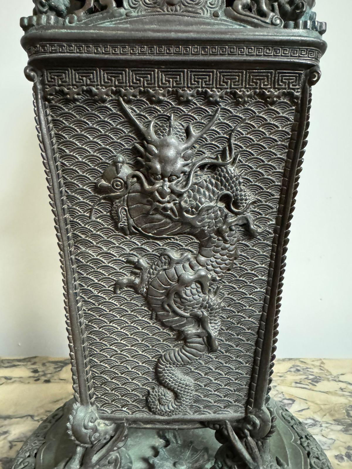 Late 19th Century, French Bronze Clock with Oriental Influence For Sale 9