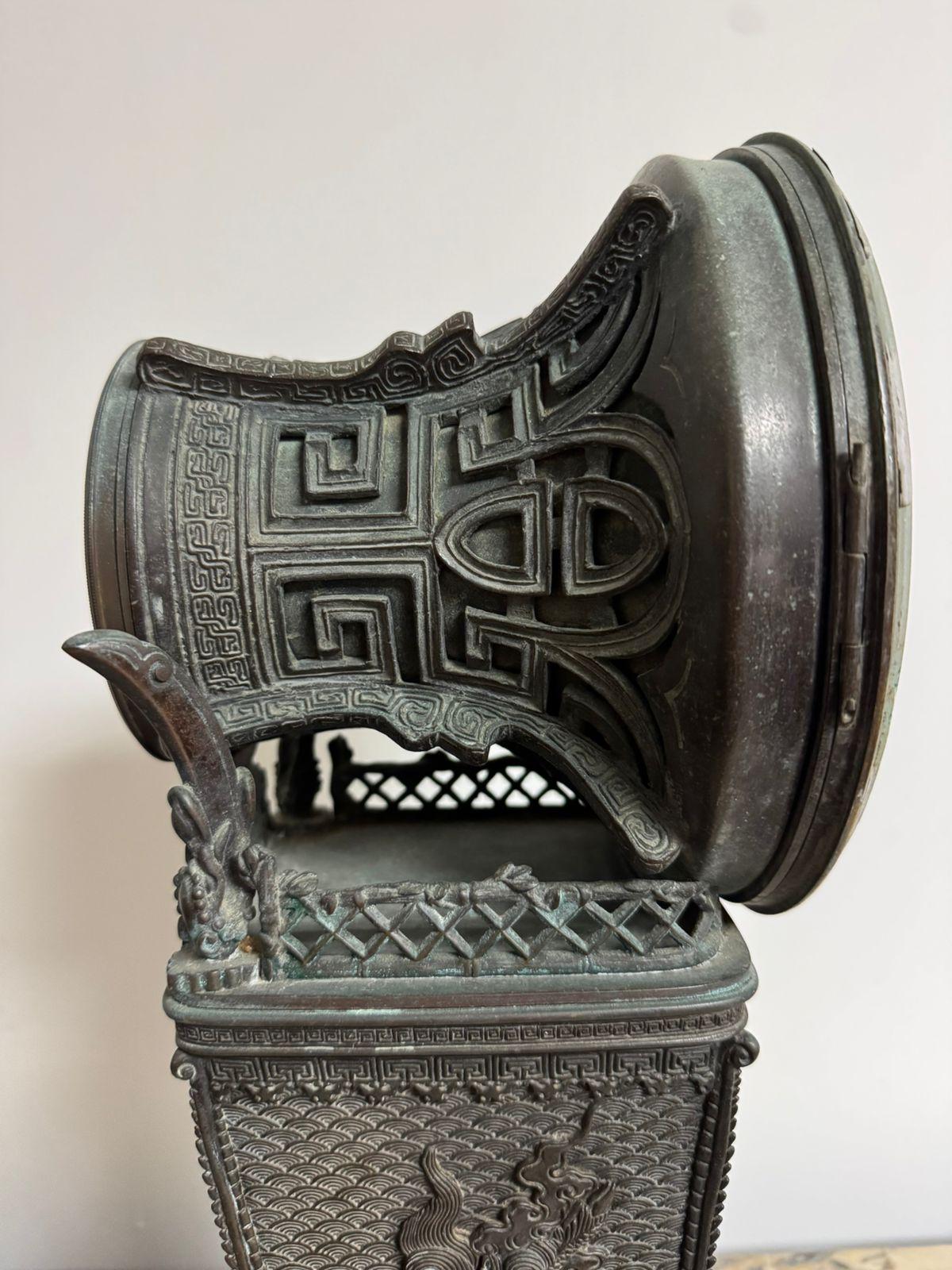 Late 19th Century, French Bronze Clock with Oriental Influence For Sale 10