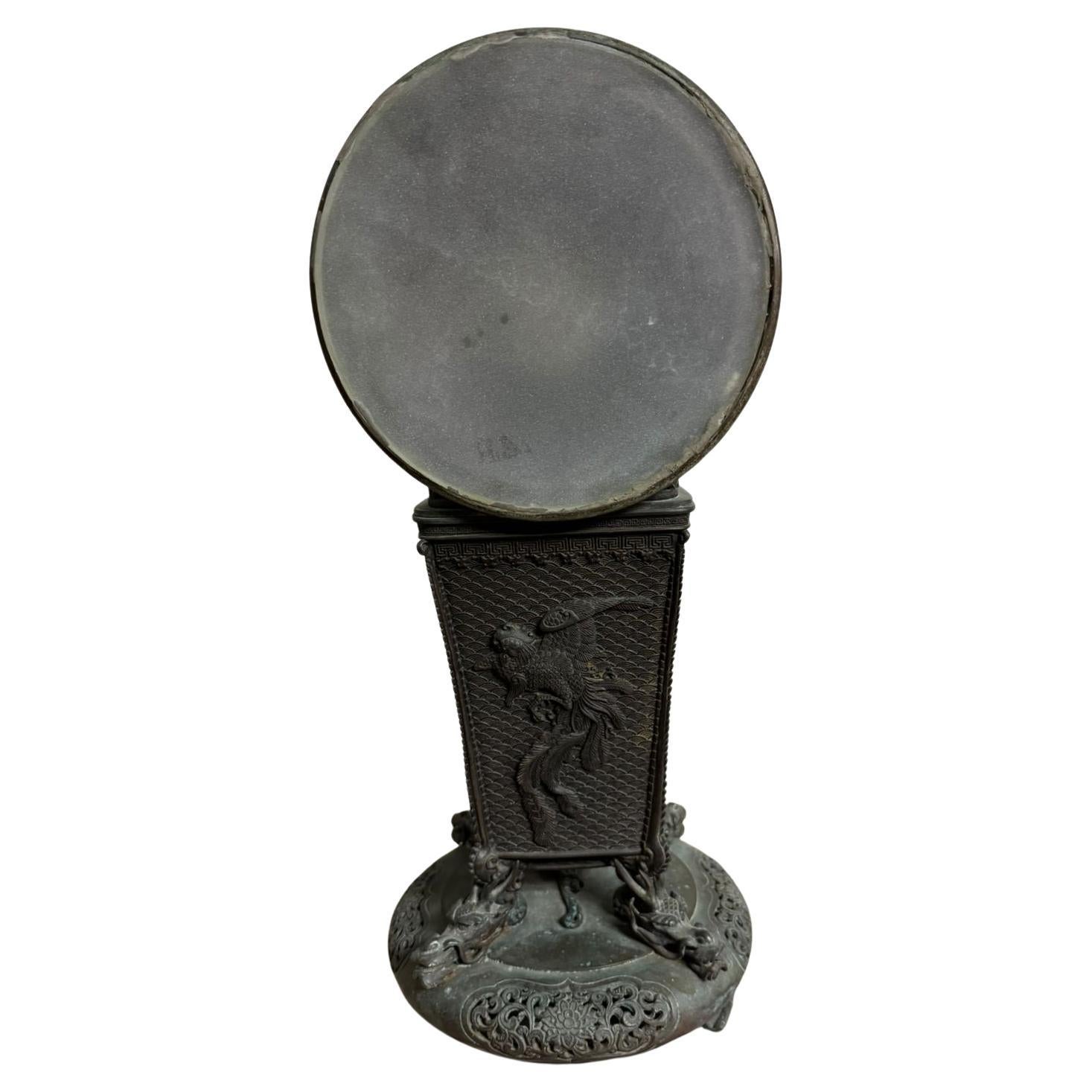 Late 19th Century, French Bronze Clock with Oriental Influence For Sale 3