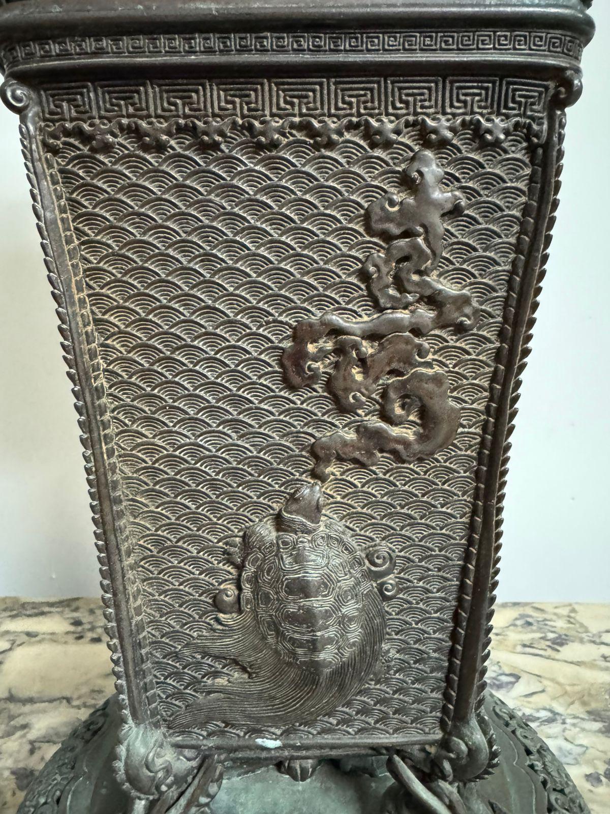 Late 19th Century, French Bronze Clock with Oriental Influence For Sale 4