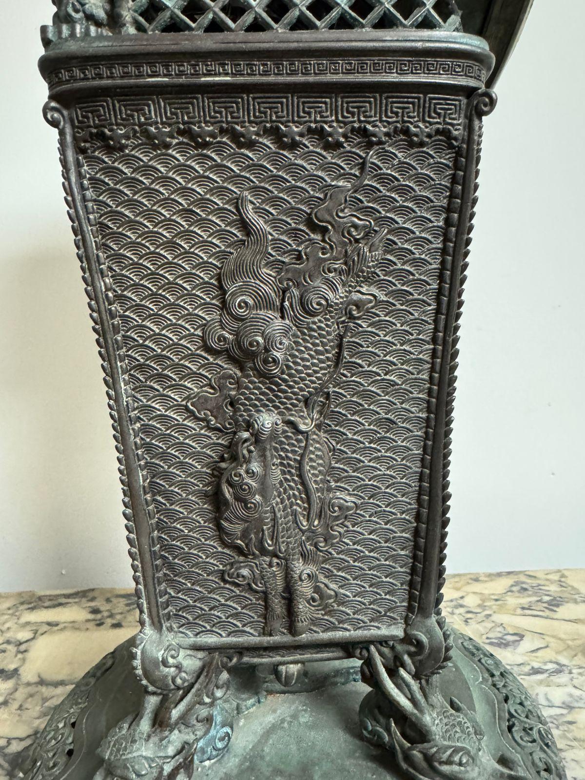 Late 19th Century, French Bronze Clock with Oriental Influence For Sale 6