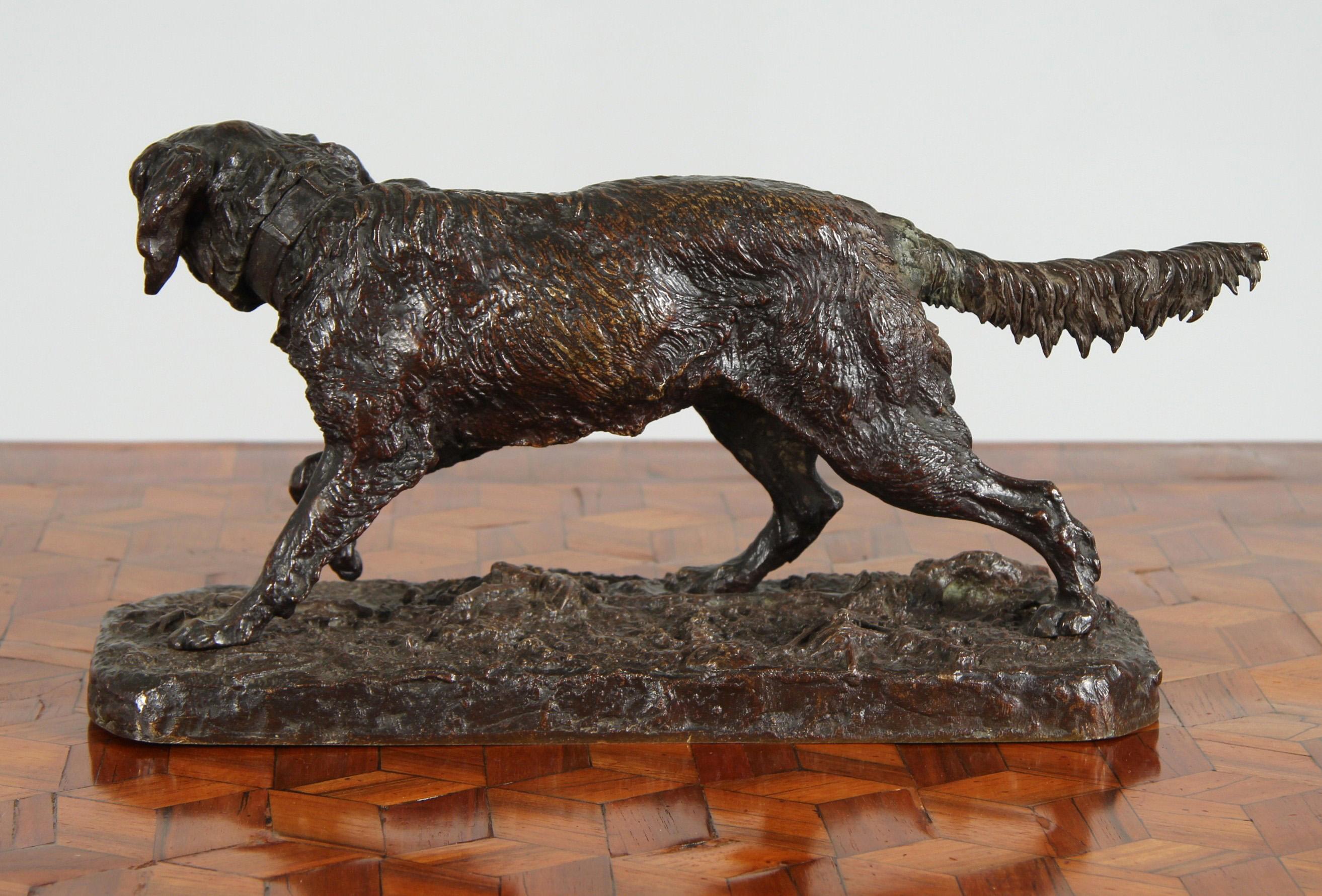 Cane in bronzo francese della fine del XIX secolo, Pierre-Jules Mène, 1870 circa In condizioni buone in vendita a Greven, DE