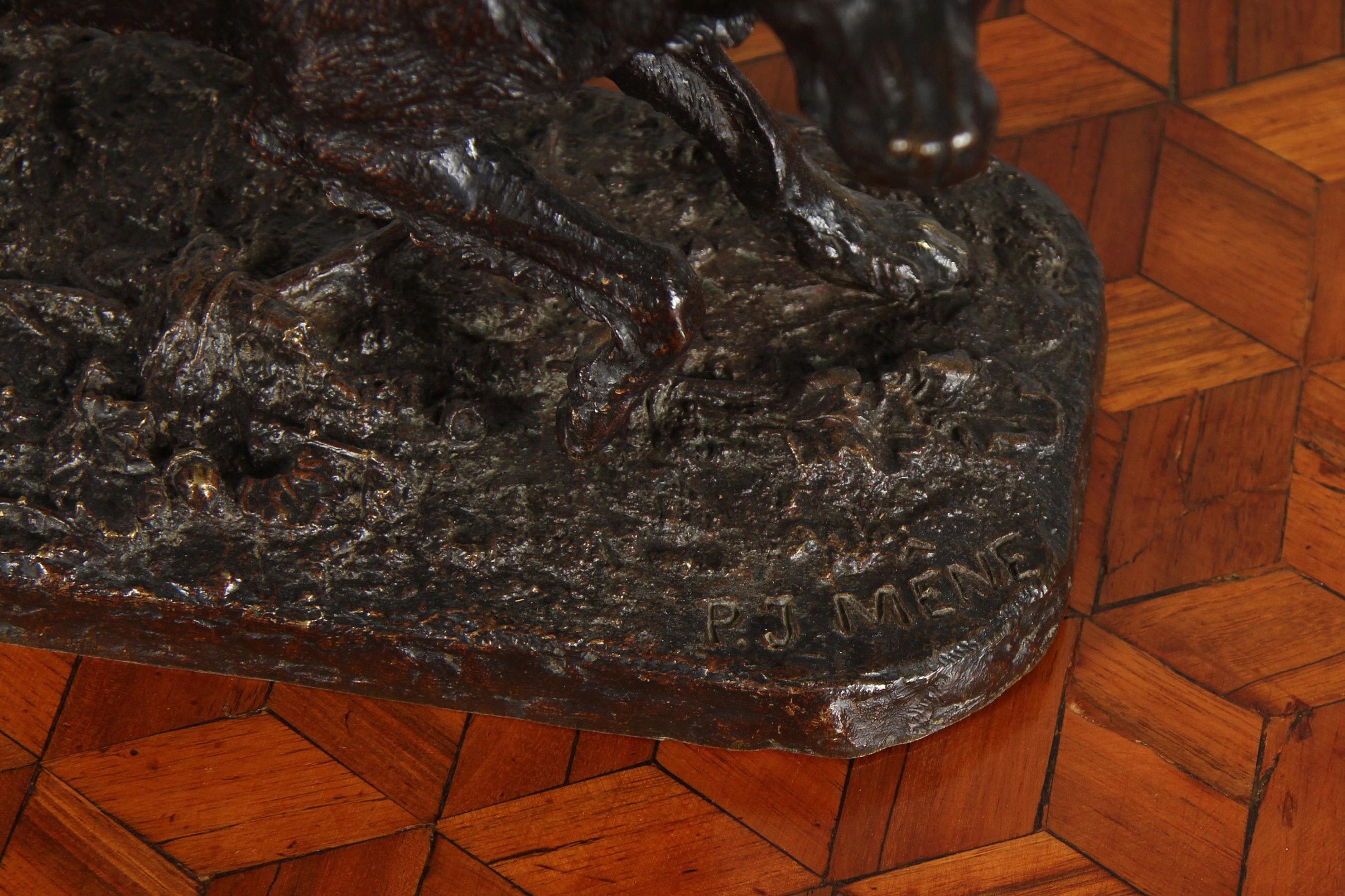 Bronzo Cane in bronzo francese della fine del XIX secolo, Pierre-Jules Mène, 1870 circa in vendita