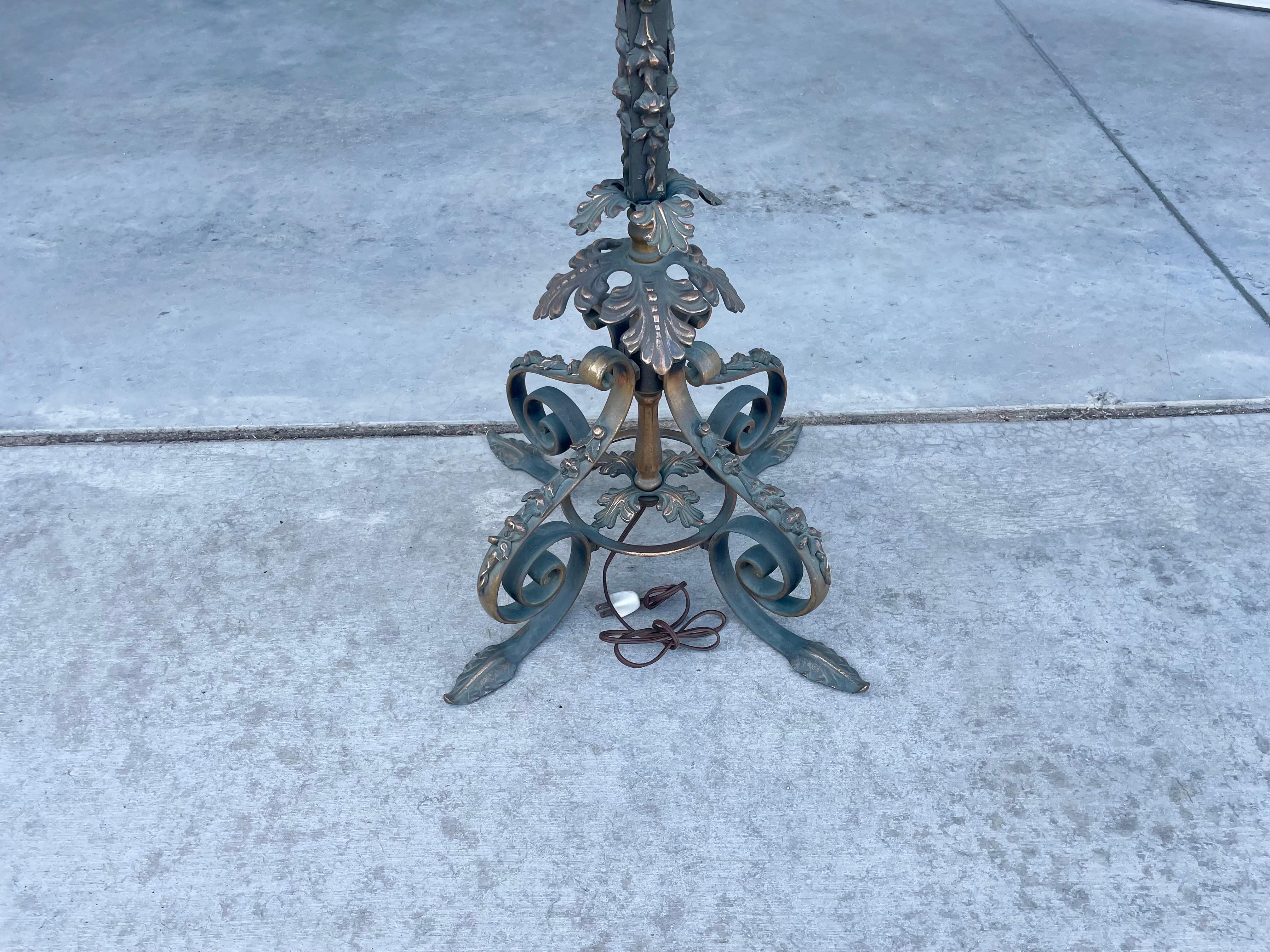 Late 19th Century French Bronze Floor Lamp In Good Condition For Sale In North Hollywood, CA