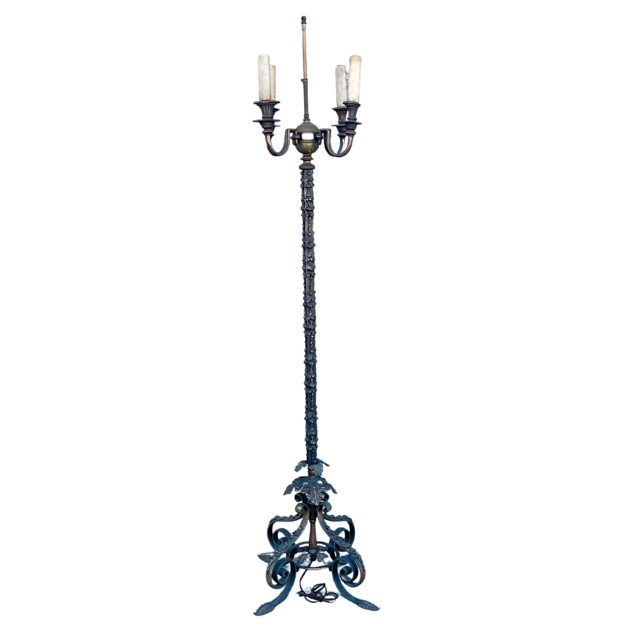Late 19th Century French Bronze Floor Lamp For Sale