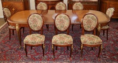 Late 19th Century French Bronze Mounted Kingwood Dining Set 8 Chairs