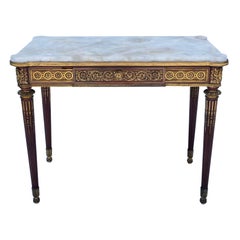 Antique Late 19th Century French Bronze-Mounted Writing Desk w/single Drawer
