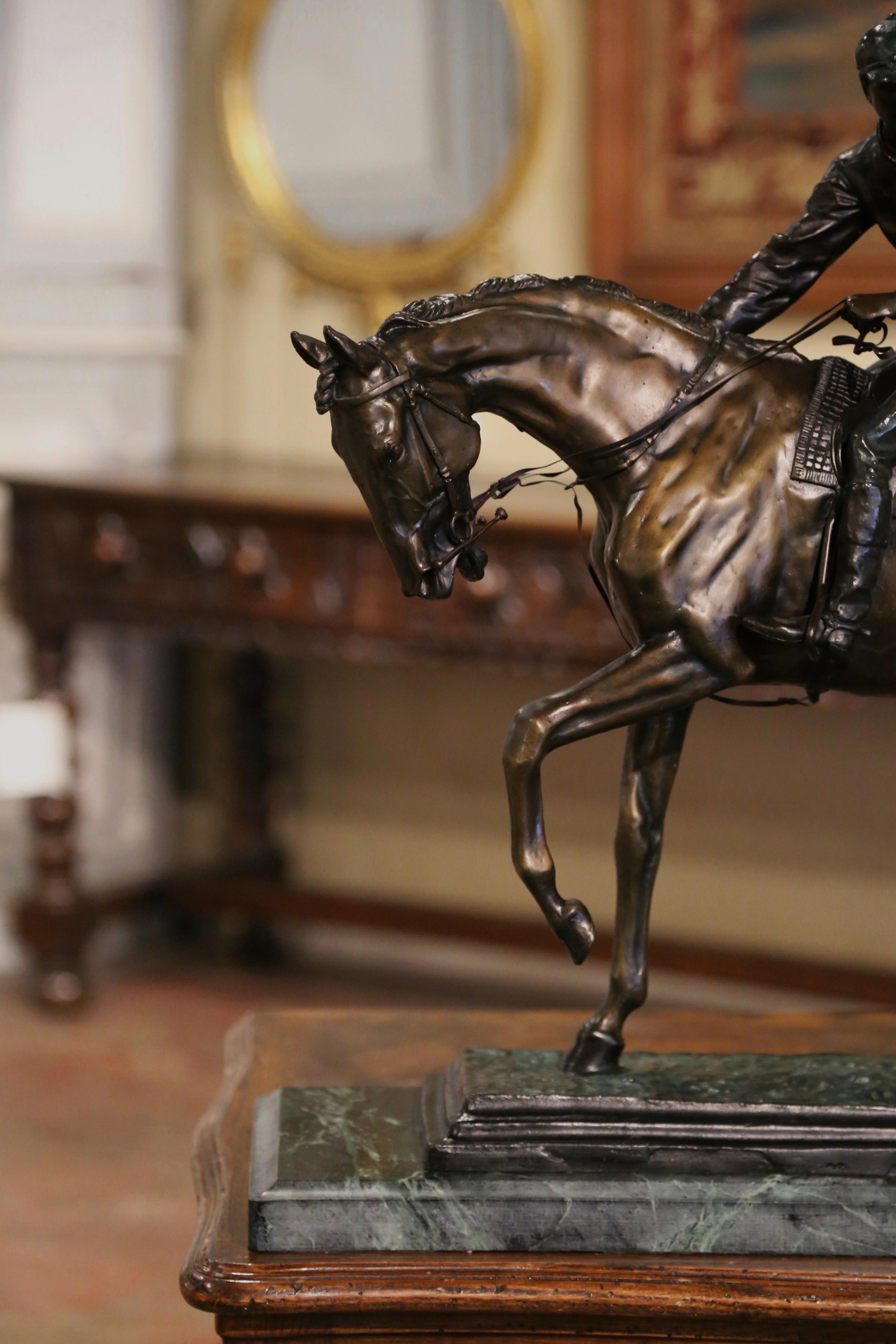 Französische Bronzeskulptur „Le Grand Jockey“ aus dem späten 19. Jahrhundert, signiert I. Bonheur im Angebot 1