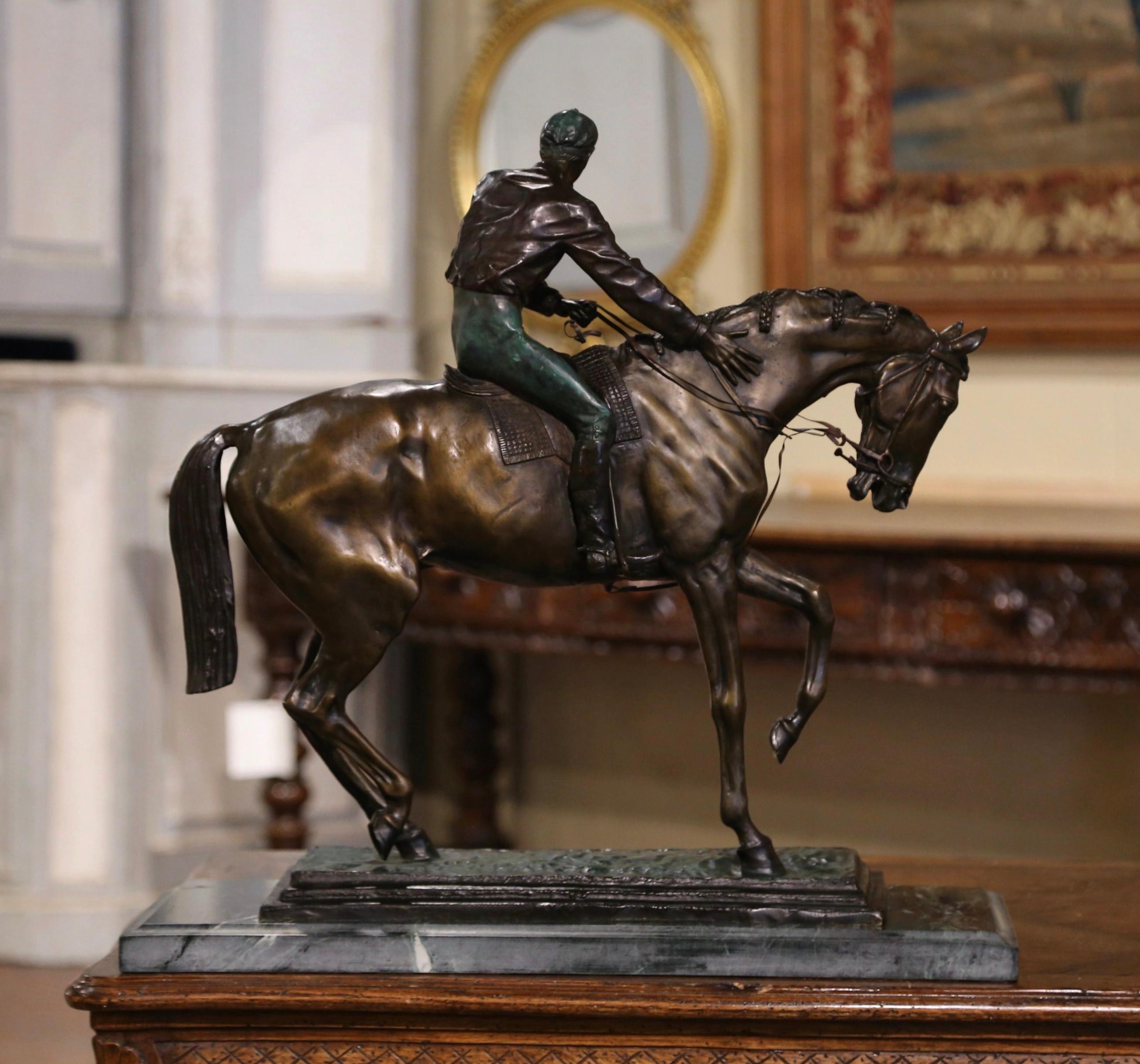Französische Bronzeskulptur „Le Grand Jockey“ aus dem späten 19. Jahrhundert, signiert I. Bonheur im Angebot 5