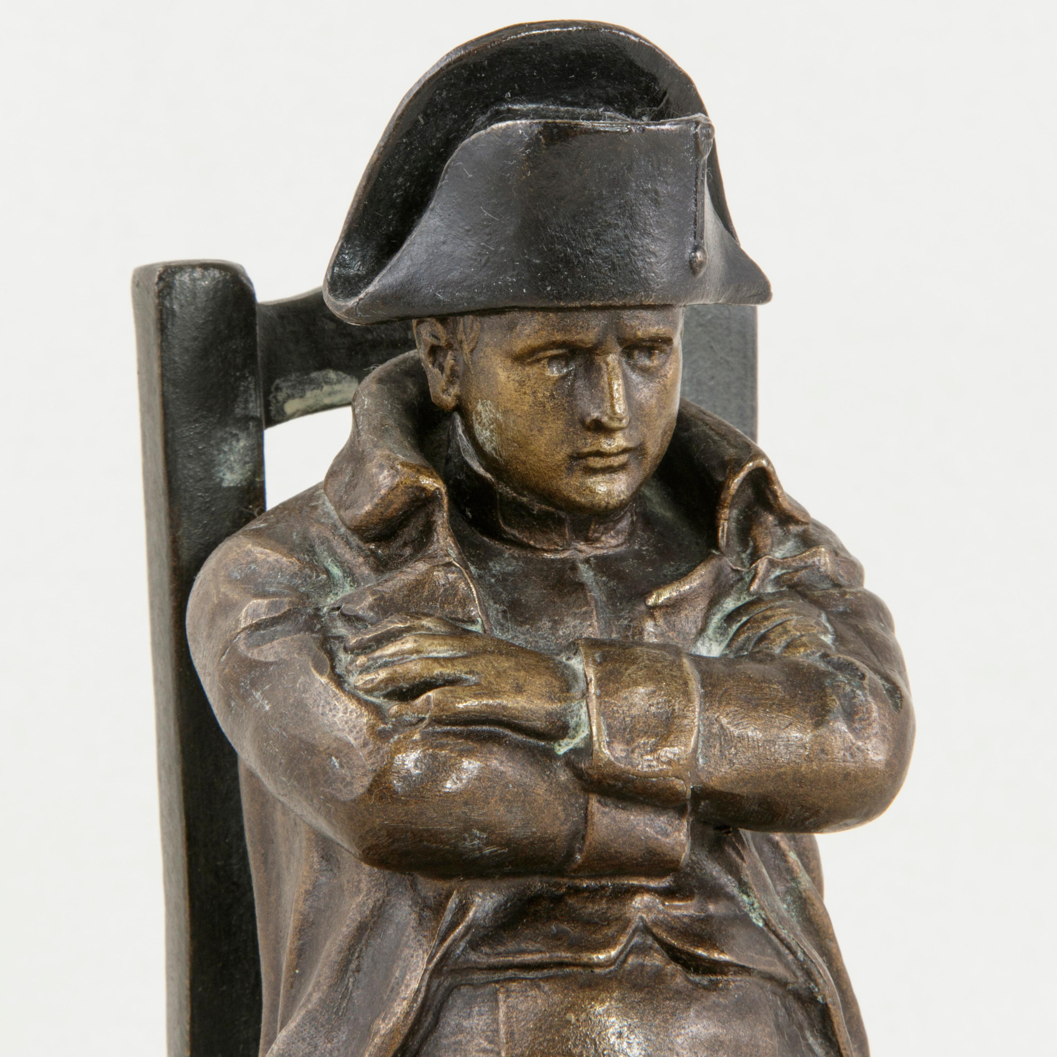 Late 19th Century French Bronze Sculpture of Seated Napoleon in Relaxed Pose 1