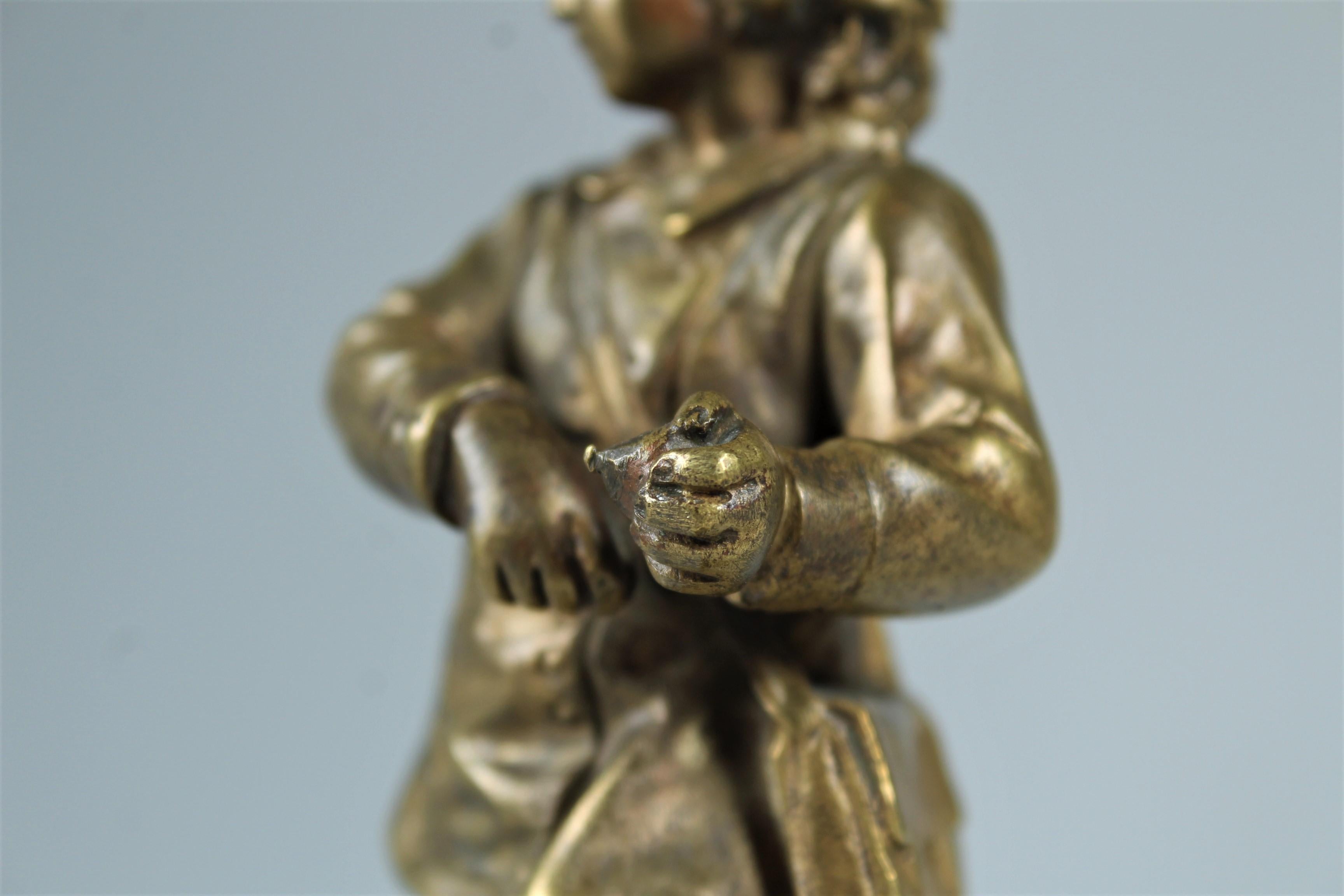 Late 19th Century French Bronze Sculpture, Signed Eutrope Bouret, Sortie D´École For Sale 8