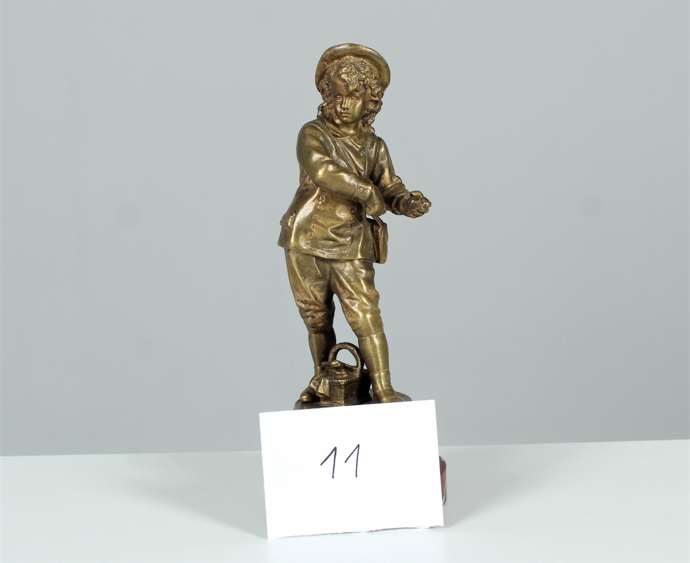 Late 19th Century French Bronze Sculpture, Signed Eutrope Bouret, Sortie D´École For Sale 2