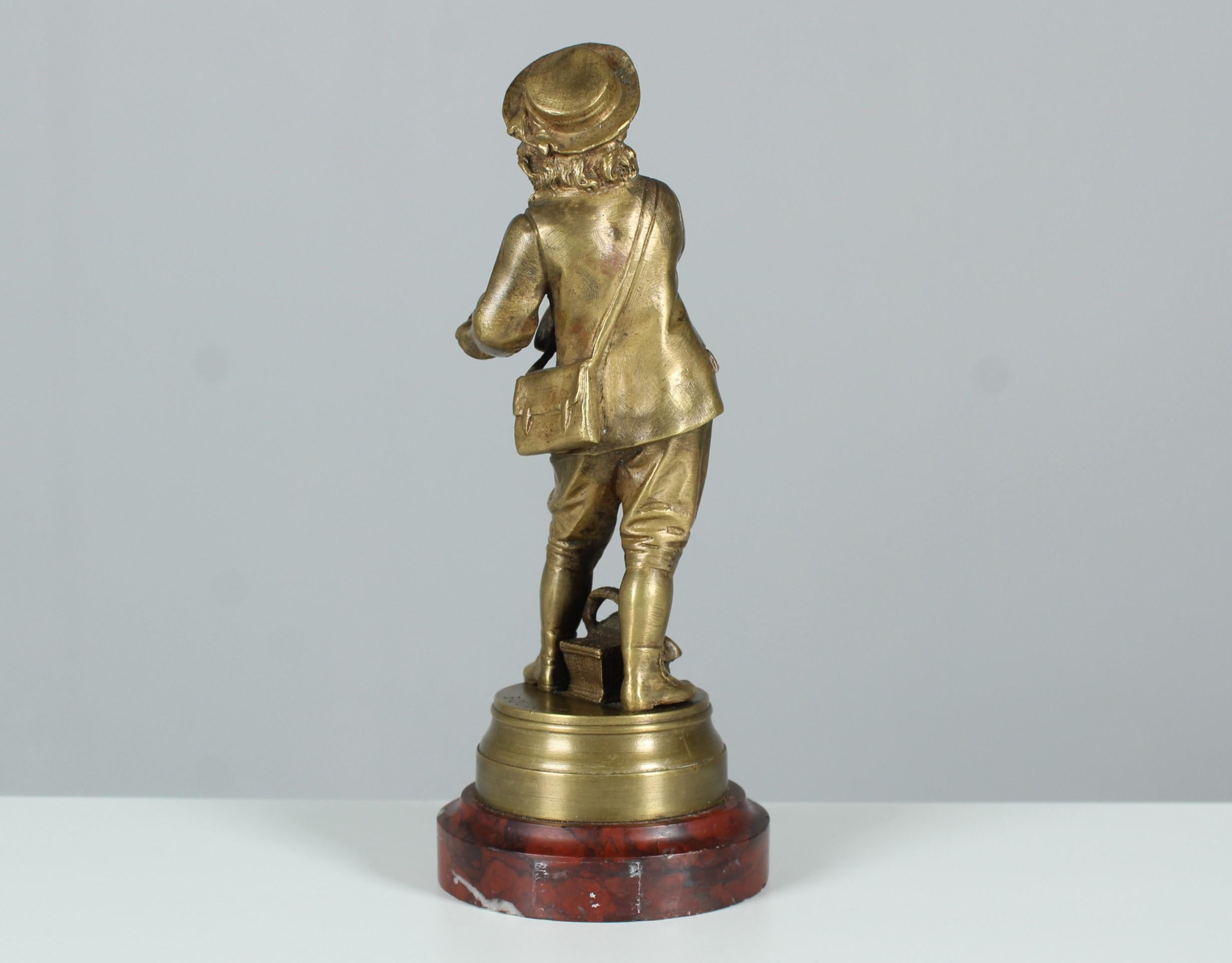 Late 19th Century French Bronze Sculpture, Signed Eutrope Bouret, Sortie D´École For Sale 3