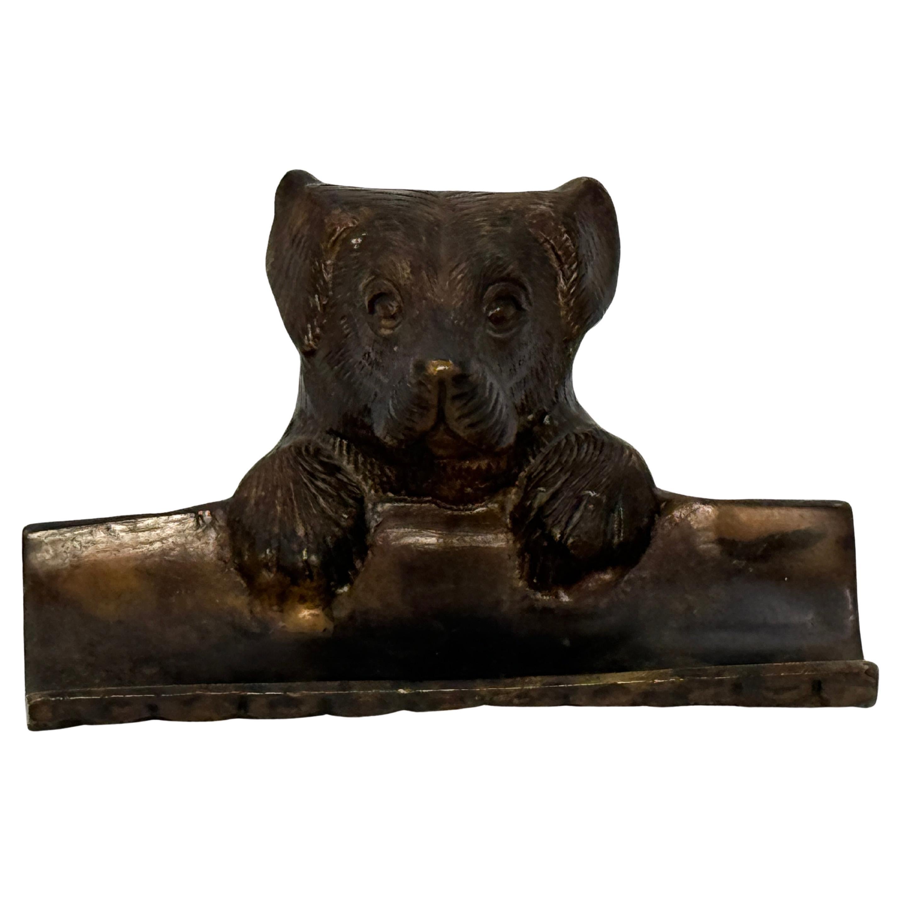 Late 19th Century French Bronze Terrier as a Pen Tray