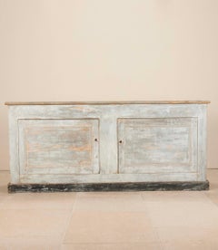 Late 19th Century French Buffet or Sideboard with Original Blue Paint