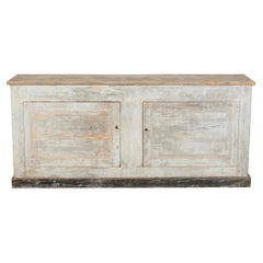 Late 19th Century French Buffet or Sideboard with Original Blue Paint