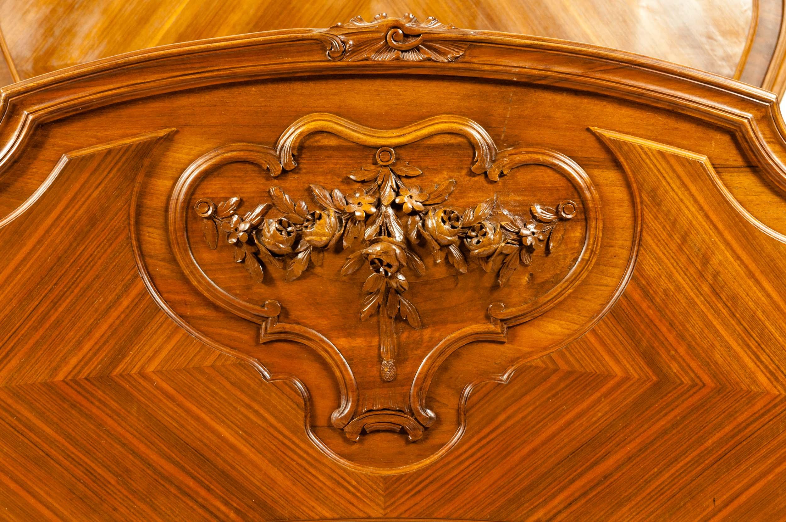 Late 19th Century French Burl Walnut Bed 1