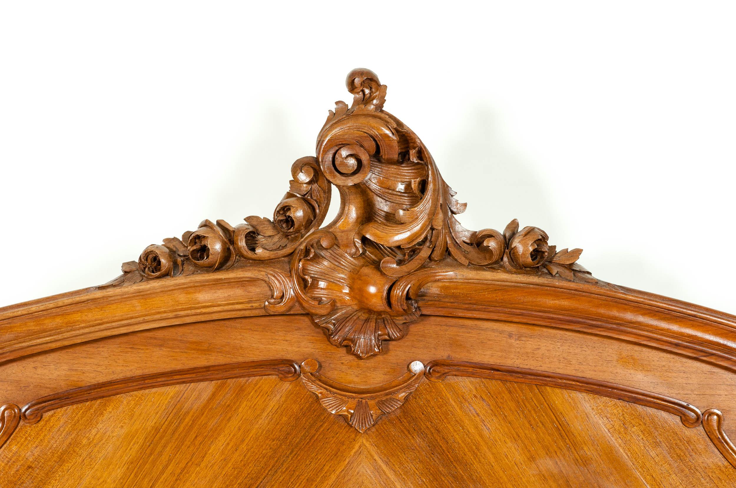 Late 19th Century French Burl Walnut Bed 2