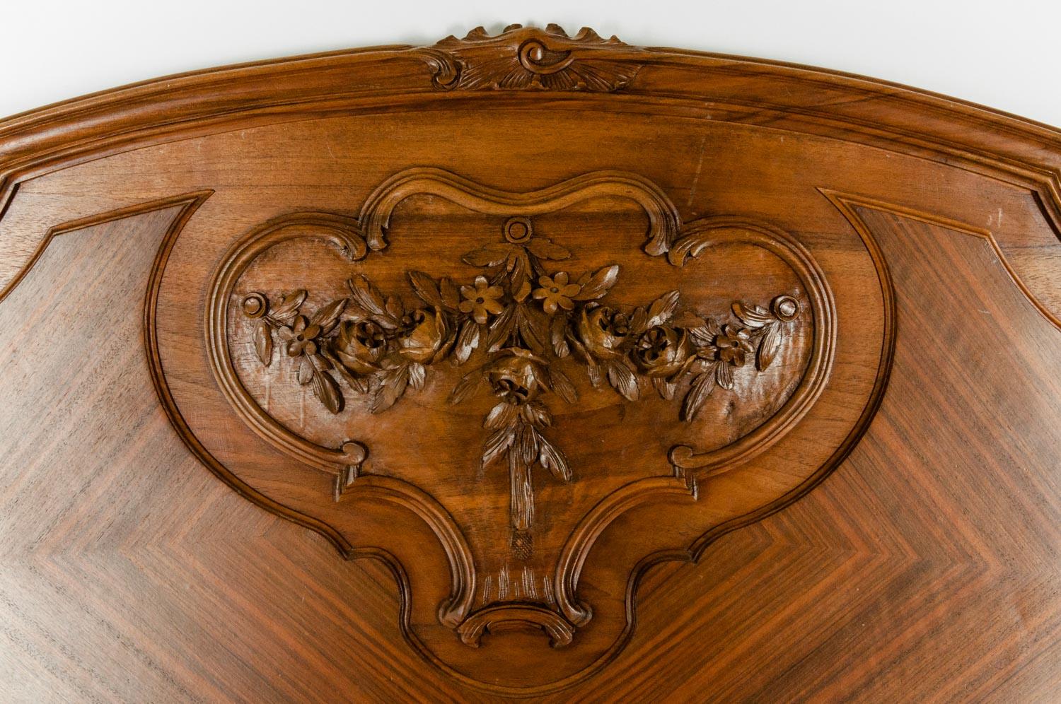 Late 19th Century French Burl Walnut Bed 4