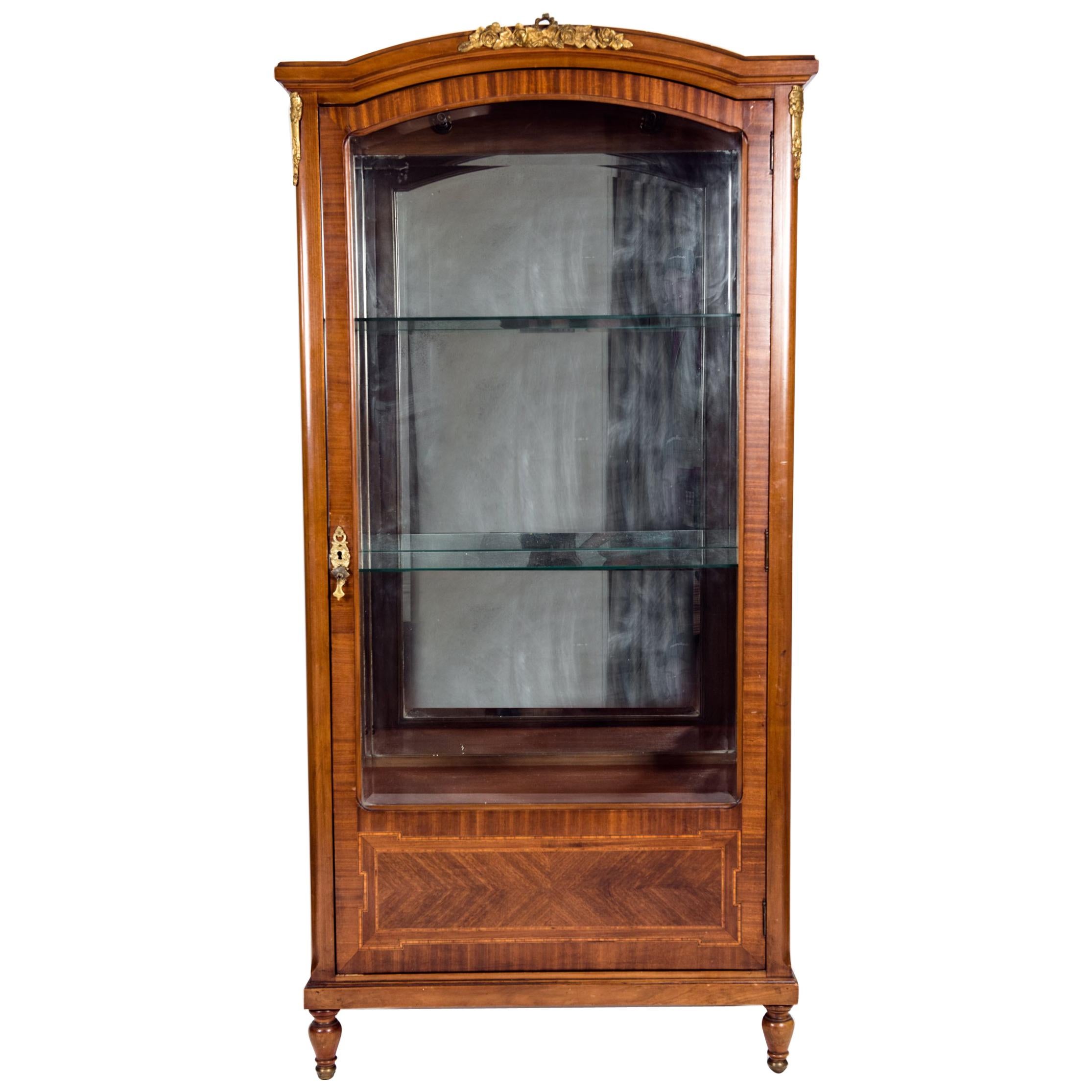 Late 19th Century French Burl Wood Vitrine / Cabinet