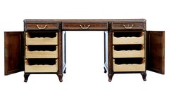 Late 19th Century French Burr Walnut Pedestal Desk