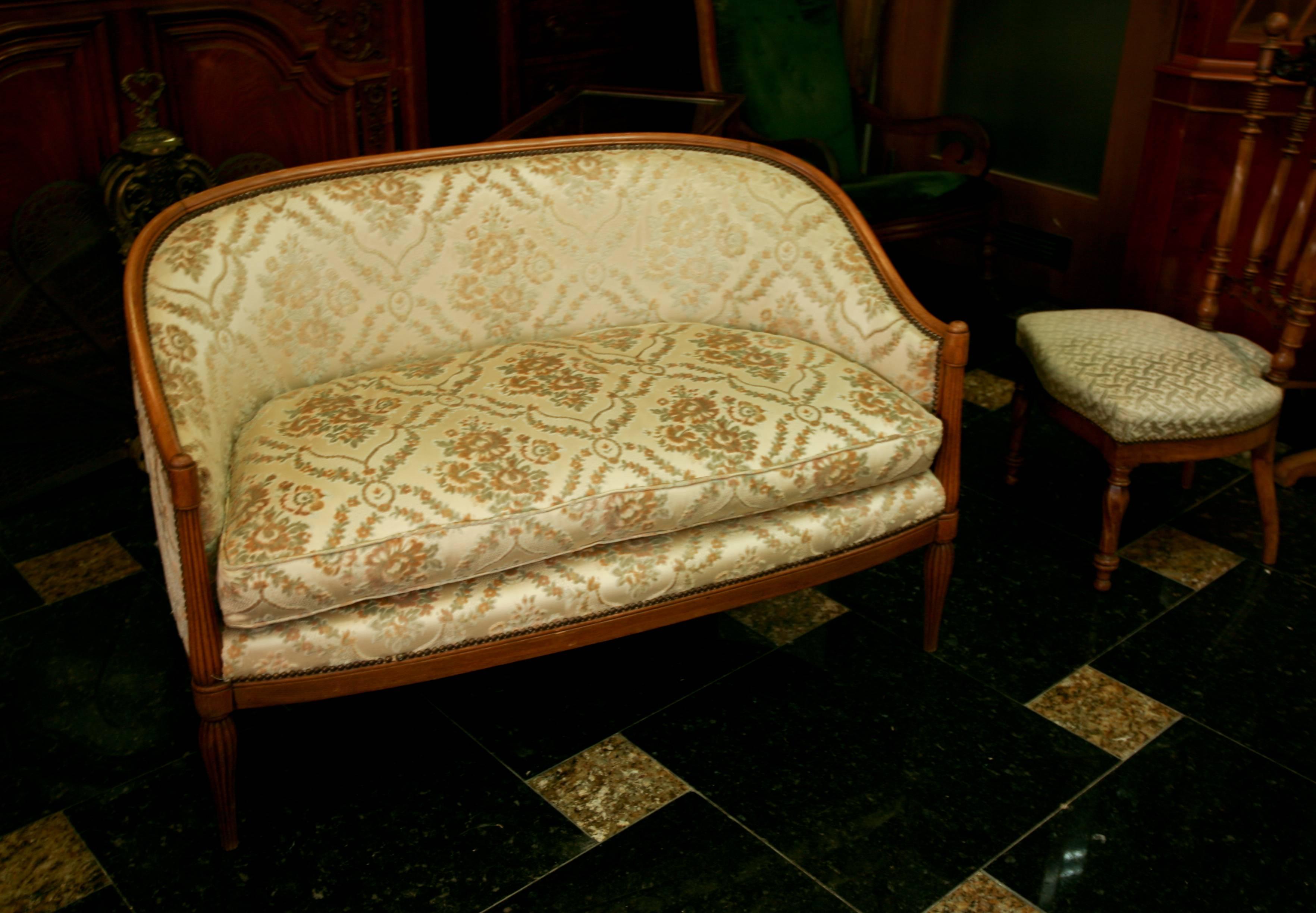 19th century French canapé with silk upholstery,
circa 1890.