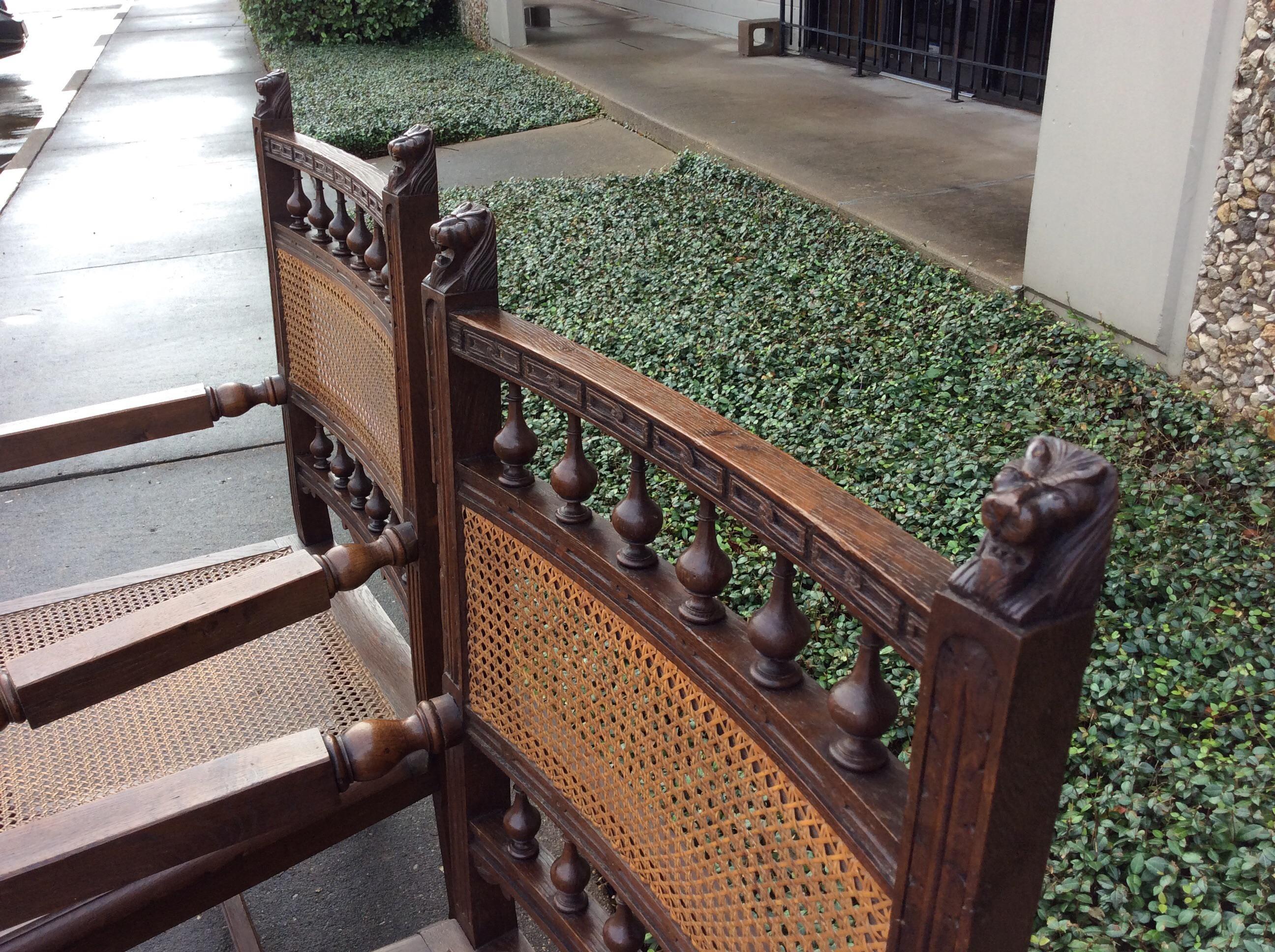 Late 19th Century French Cane Seat Armchairs, a Pair 2