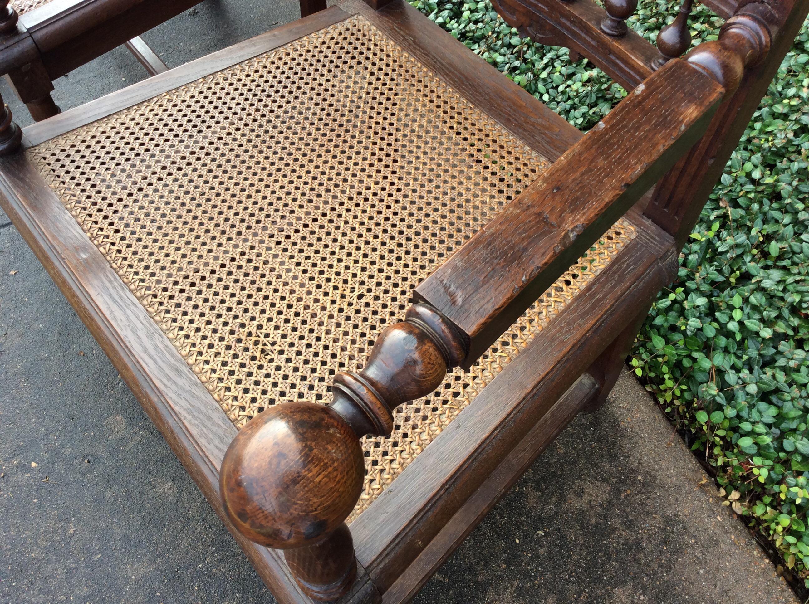 Late 19th Century French Cane Seat Armchairs, a Pair 3