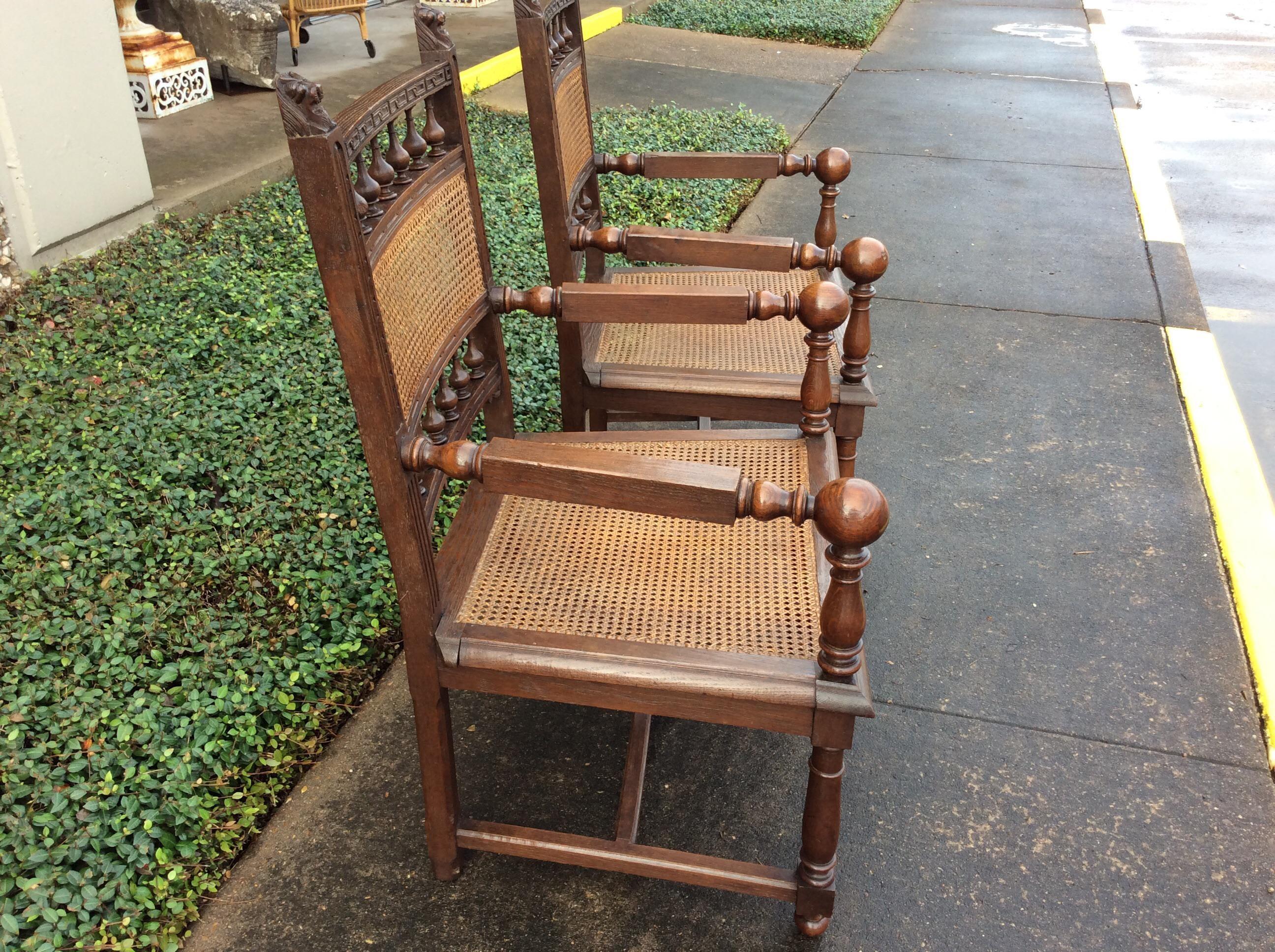 Late 19th Century French Cane Seat Armchairs, a Pair 6