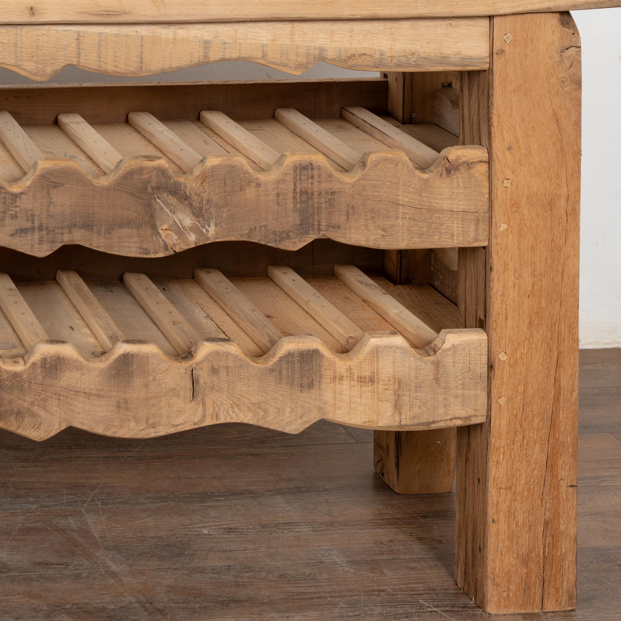 Late 19th Century French Carpenters Workbench Rustic Console with Wine Rack For Sale 9