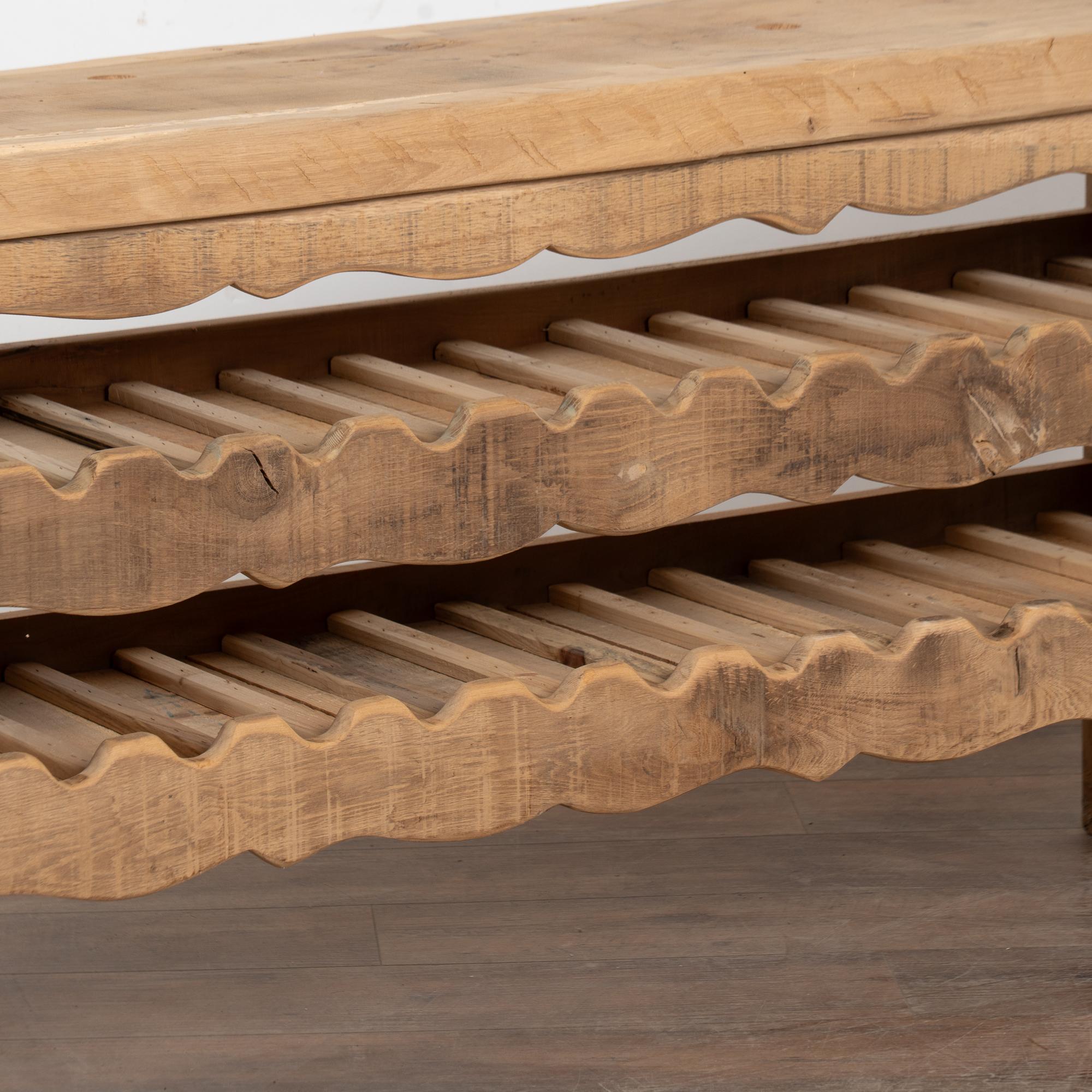 Late 19th Century French Carpenters Workbench Rustic Console with Wine Rack For Sale 5