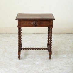 Late 19th Century French Carved Walnut Side Table, End Table, Nightstand