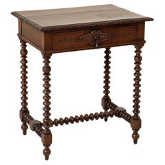 Late 19th Century French Carved Walnut Side Table, End Table, Nightstand