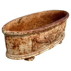 Late 19th Century French Cast Iron Oval Planter